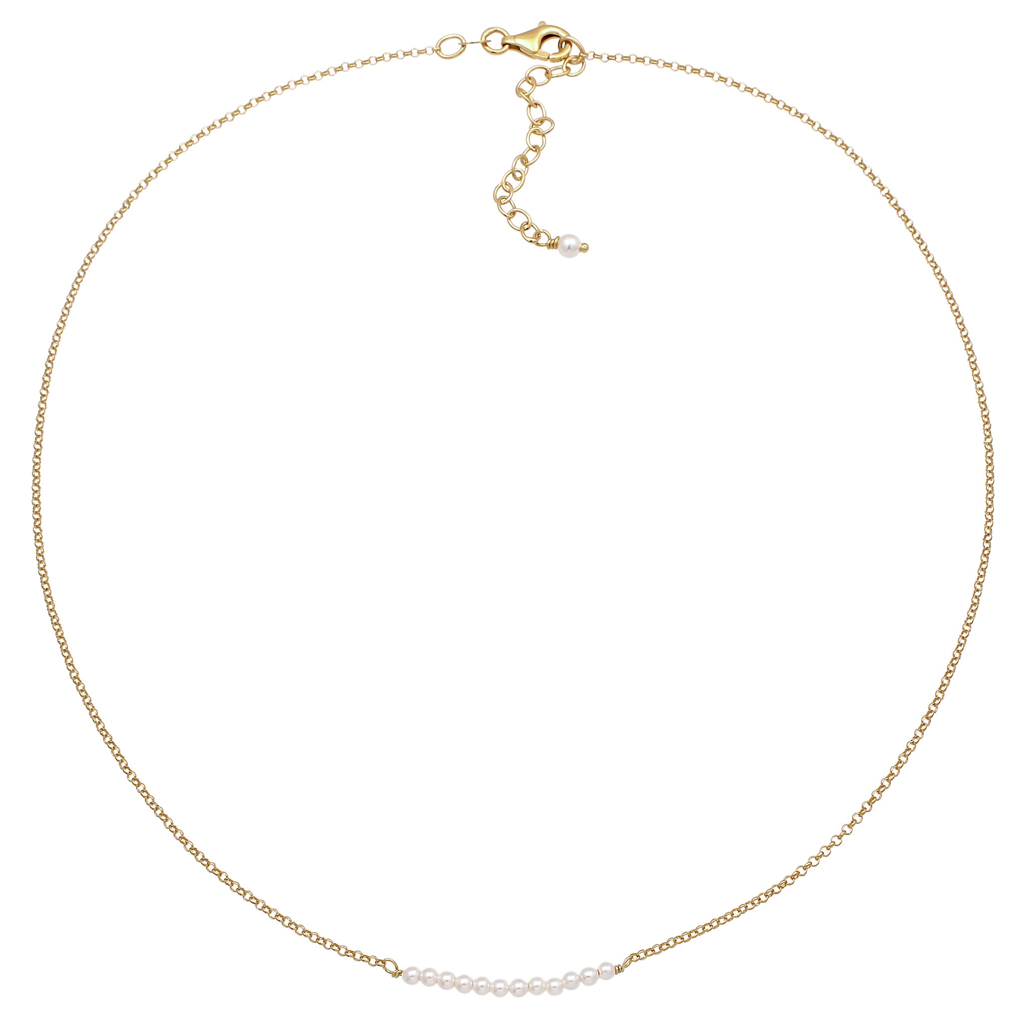 Gold - Elli | Halskette | mit Perlen von Swarovski® (Weiß) | 925 Sterling Silber vergoldet