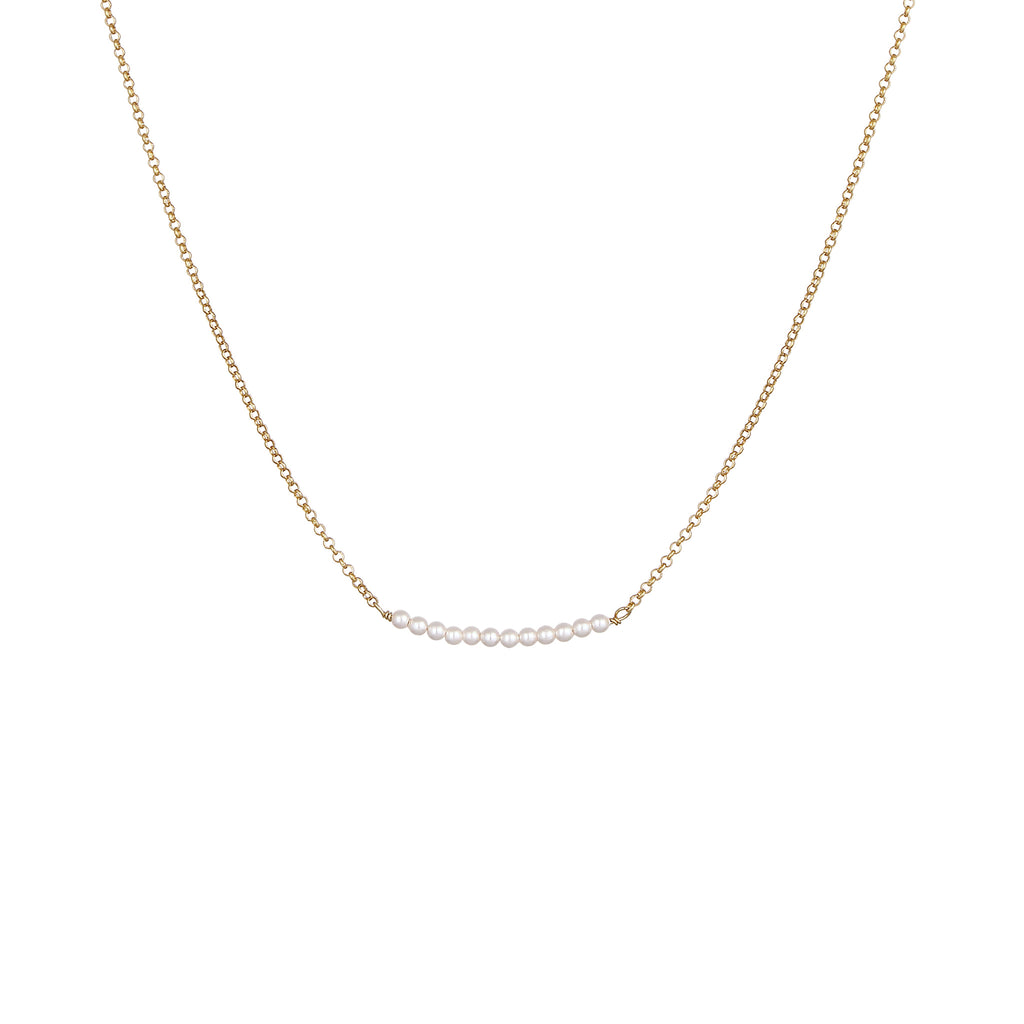 Gold - Elli | Halskette | mit Perlen von Swarovski® (Weiß) | 925 Sterling Silber vergoldet