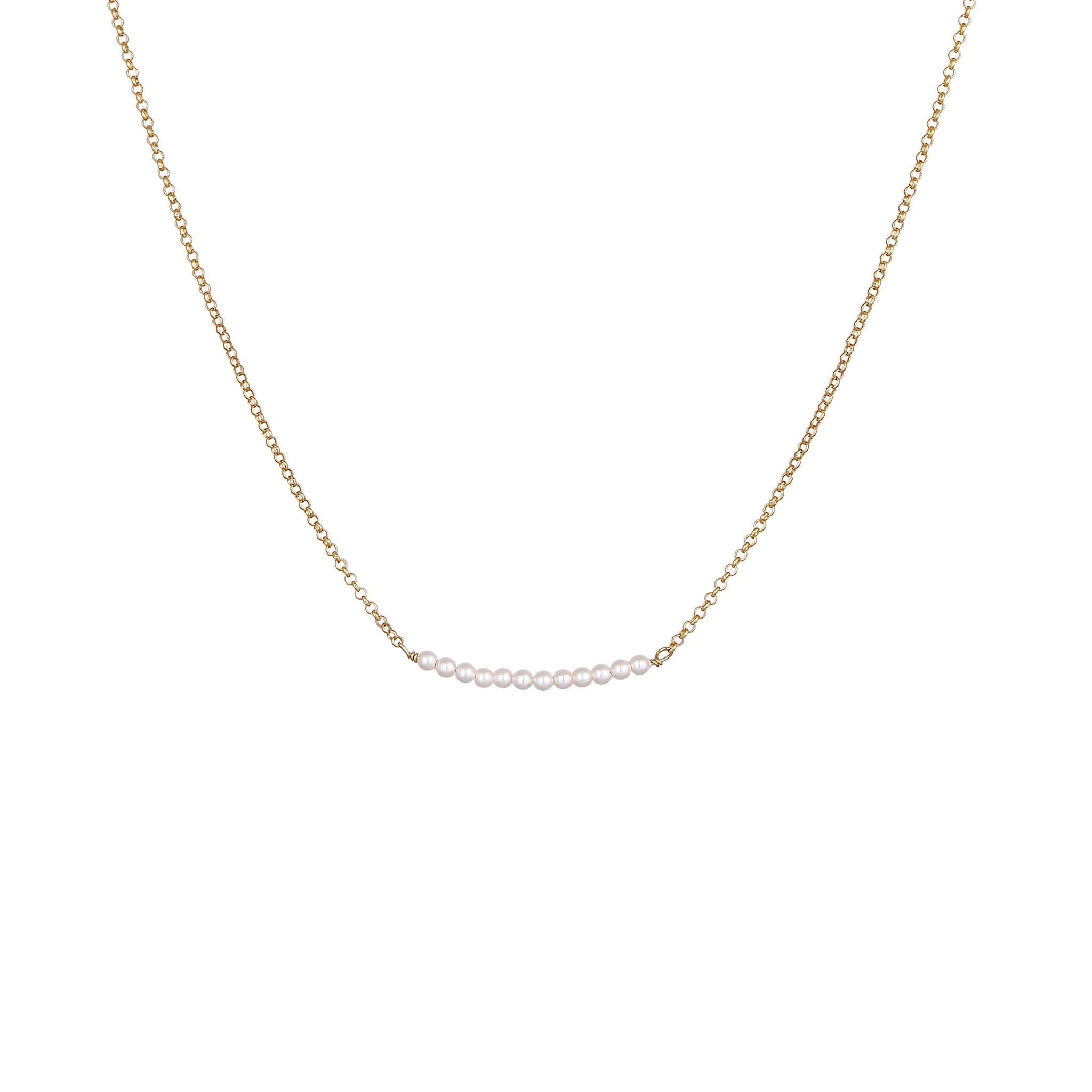 Gold - Elli | Halskette | mit Perlen von Swarovski® (Weiß) | 925 Sterling Silber vergoldet