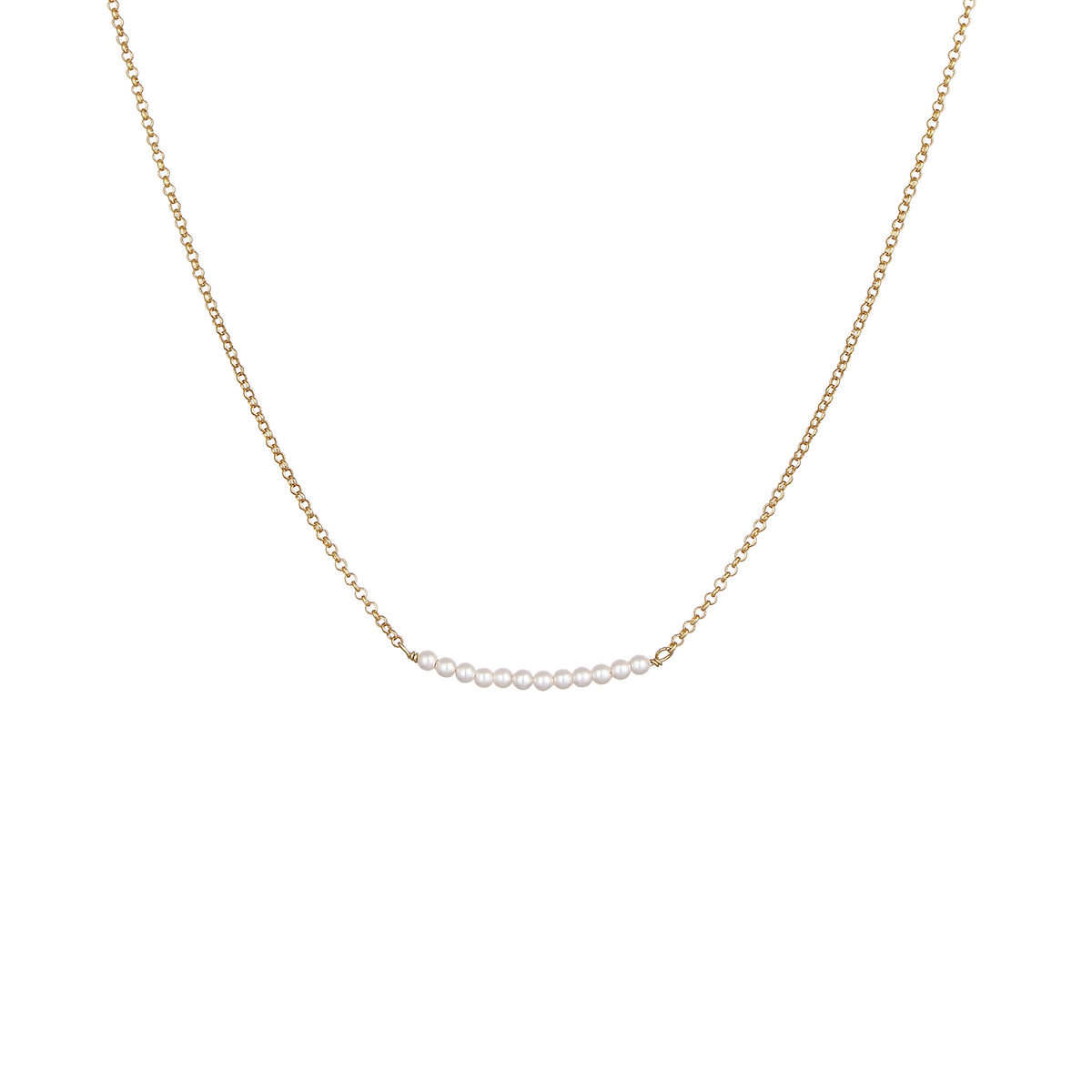 Gold - Elli | Halskette | mit Perlen von Swarovski® (Weiß) | 925 Sterling Silber vergoldet