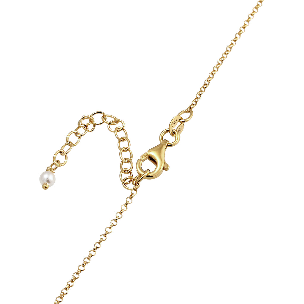 Gold - Elli | Halskette | mit Perlen von Swarovski® (Weiß) | 925 Sterling Silber vergoldet