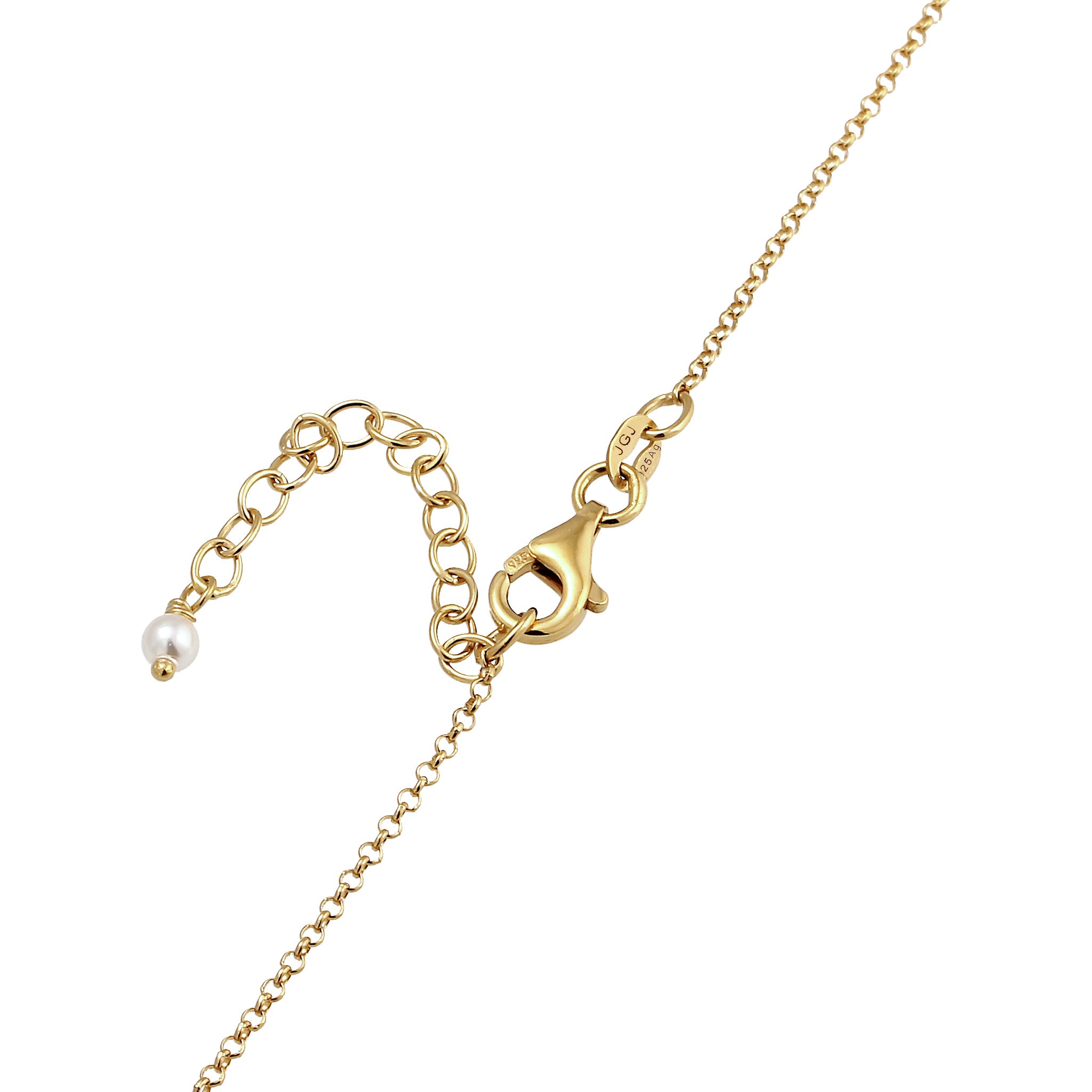 Gold - Elli | Halskette | mit Perlen von Swarovski® (Weiß) | 925 Sterling Silber vergoldet