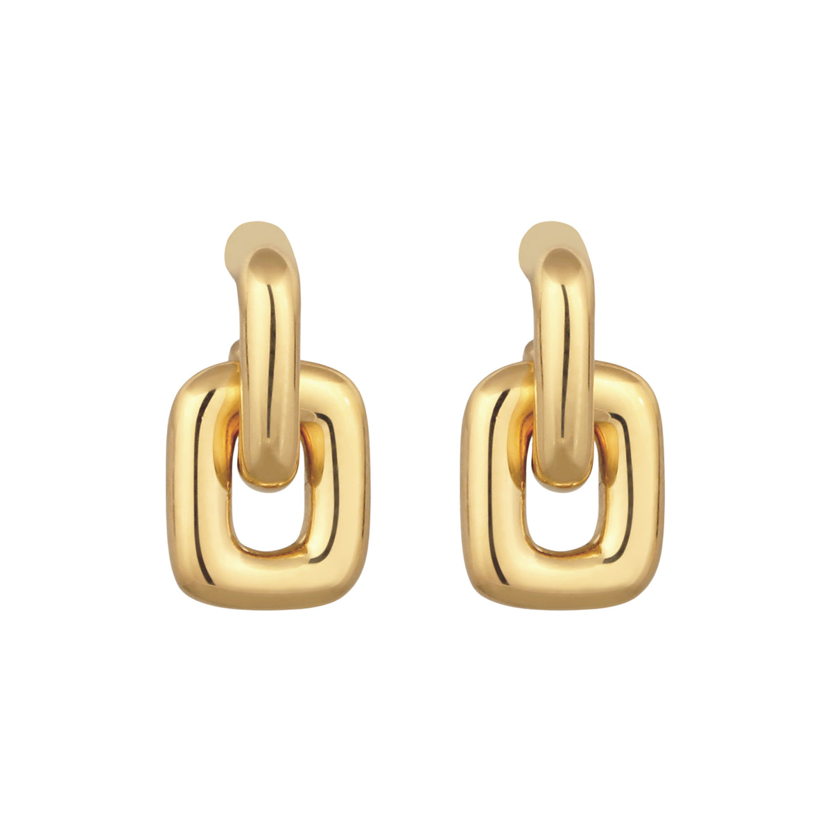 Gold - Elli | Ohrstecker | Ketten Glieder | 925 Sterling Silber vergoldet