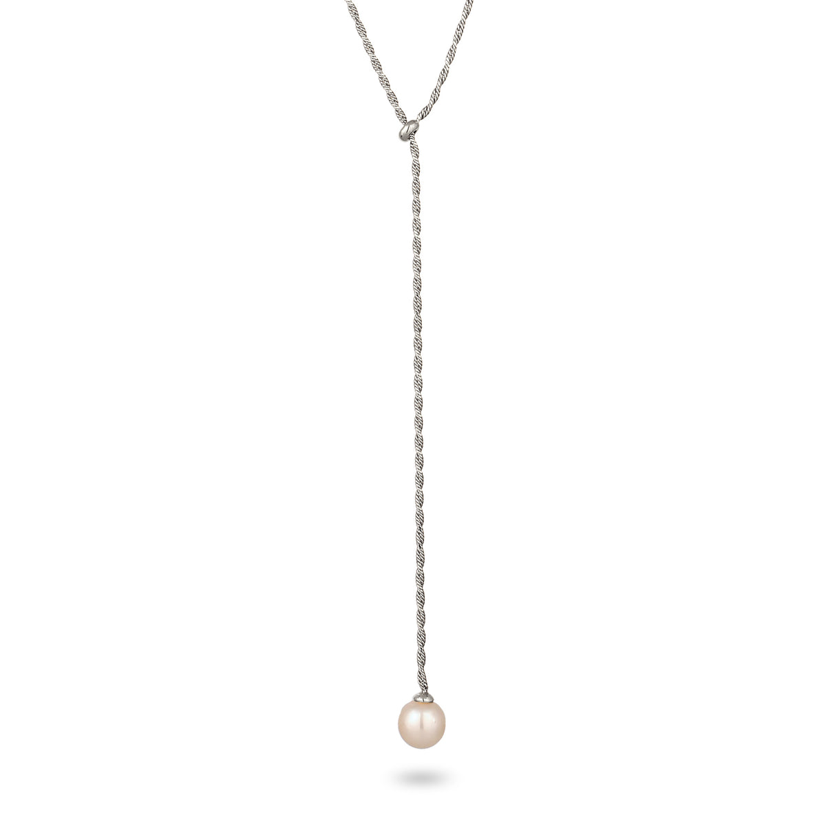 Silber - Elli | Y-Halskette | Mit Perle von Swarovski® (Weiß) | 925 Sterling Silber