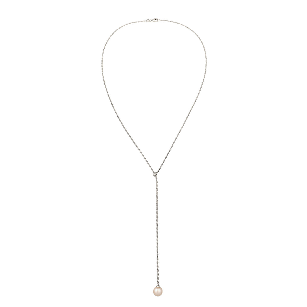 Silber - Elli | Y-Halskette | Mit Perle von Swarovski® (Weiß) | 925 Sterling Silber