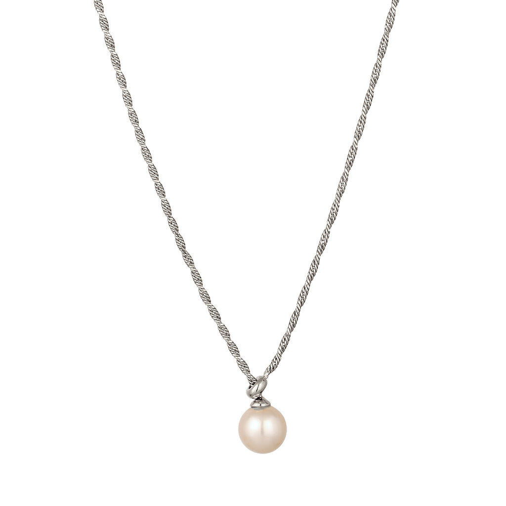 Silber - Elli | Y-Halskette | Mit Perle von Swarovski® (Weiß) | 925 Sterling Silber