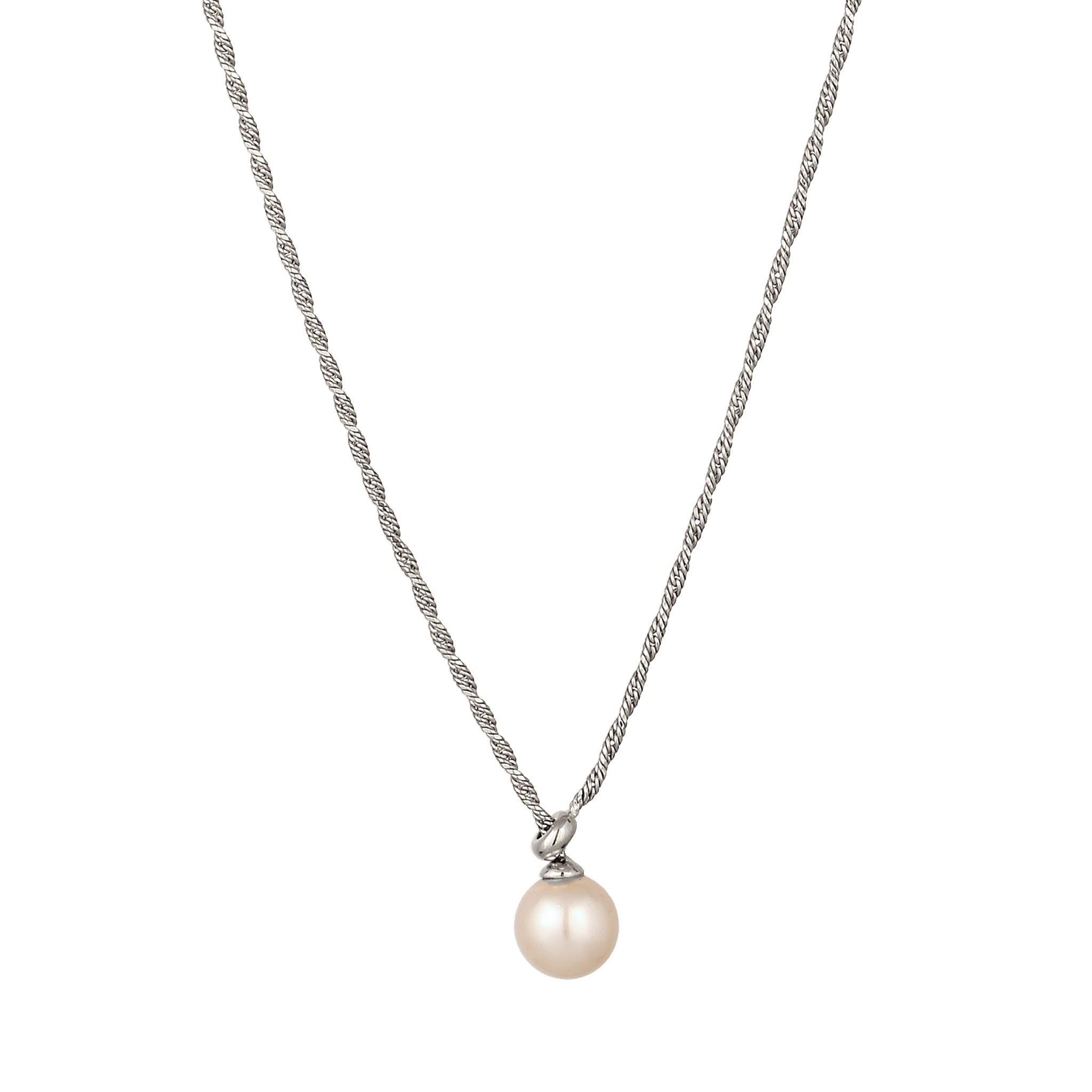 Silber - Elli | Y-Halskette | Mit Perle von Swarovski® (Weiß) | 925 Sterling Silber