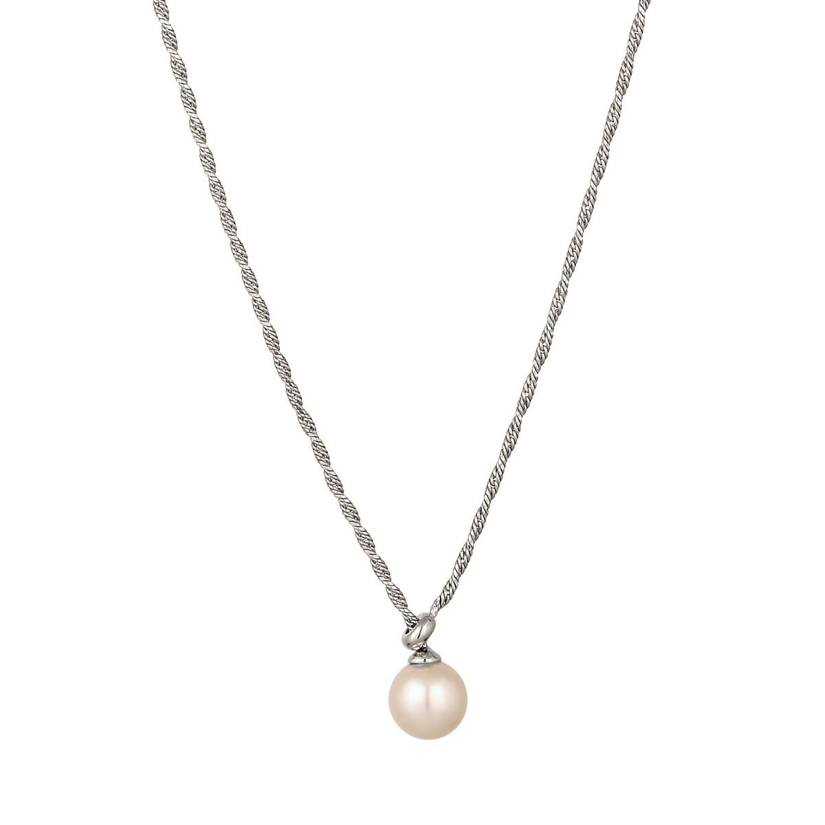 Silber - Elli | Y-Halskette | Mit Perle von Swarovski® (Weiß) | 925 Sterling Silber
