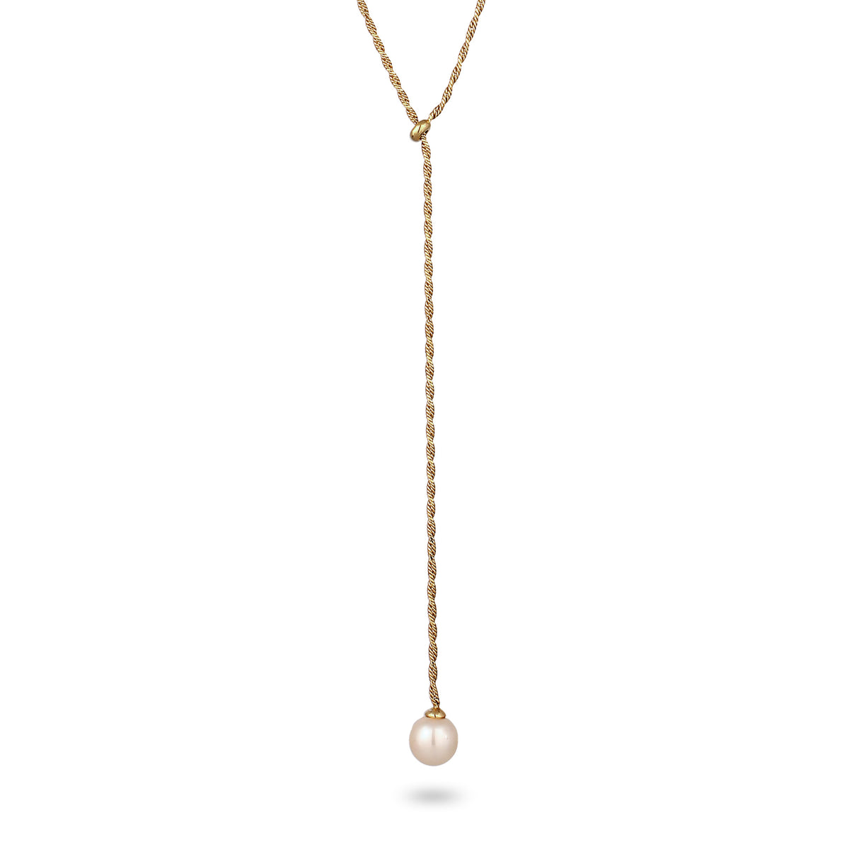 Gold - Elli | Y-Halskette | Mit Perle von Swarovski® (Weiß) | 925 Sterling Silber vergoldet