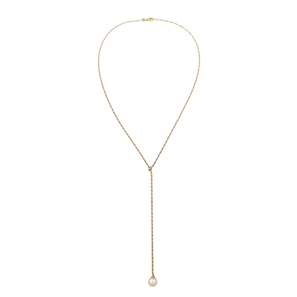 Gold - Elli | Y-Halskette | Mit Perle von Swarovski® (Weiß) | 925 Sterling Silber vergoldet