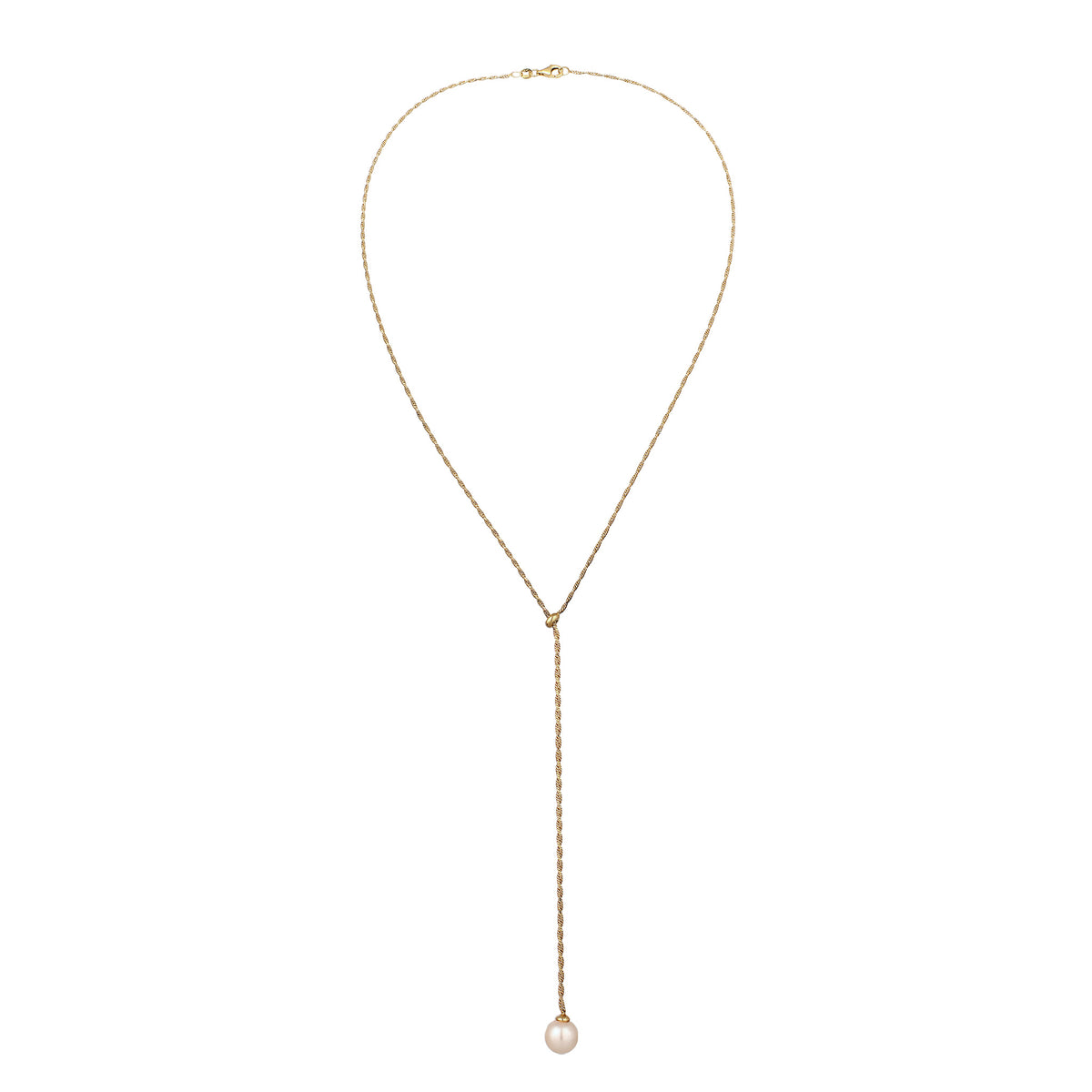 Gold - Elli | Y-Halskette | Mit Perle von Swarovski® (Weiß) | 925 Sterling Silber vergoldet