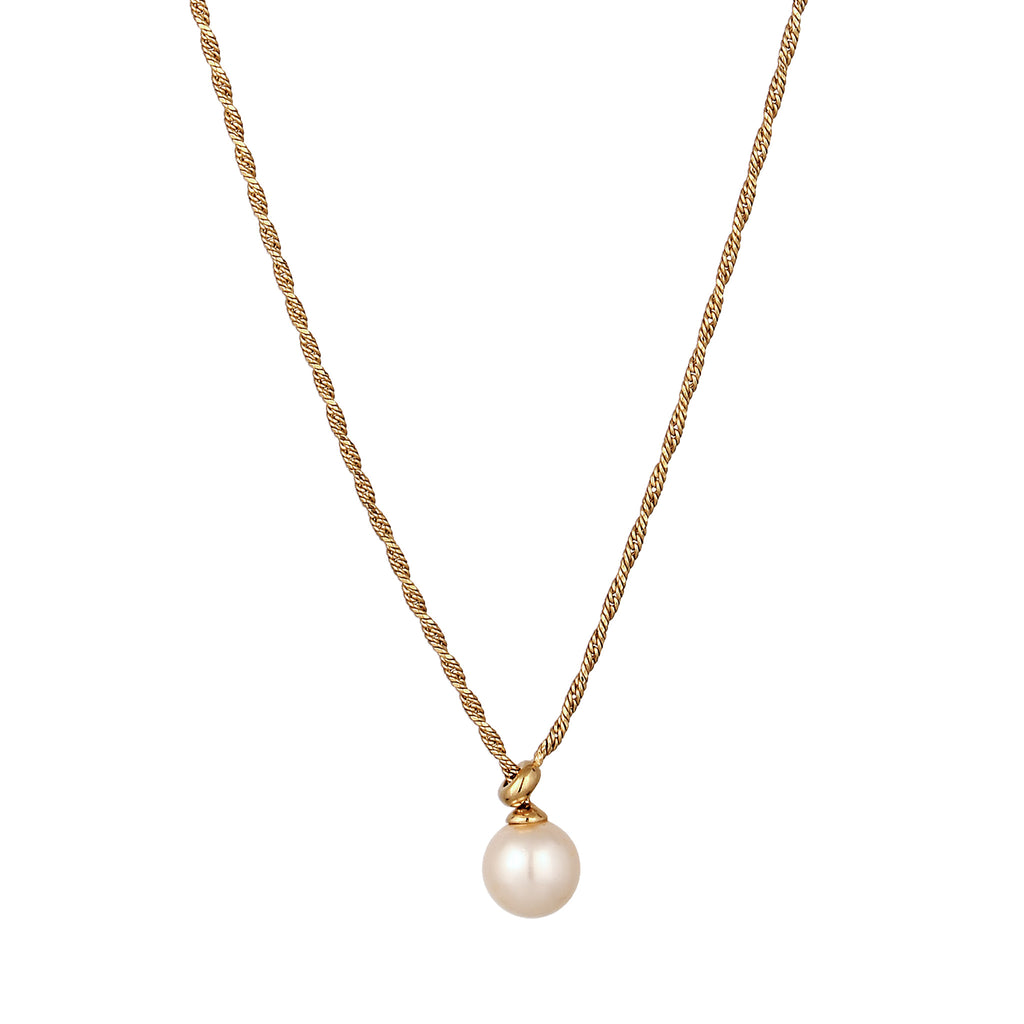 Gold - Elli | Y-Halskette | Mit Perle von Swarovski® (Weiß) | 925 Sterling Silber vergoldet