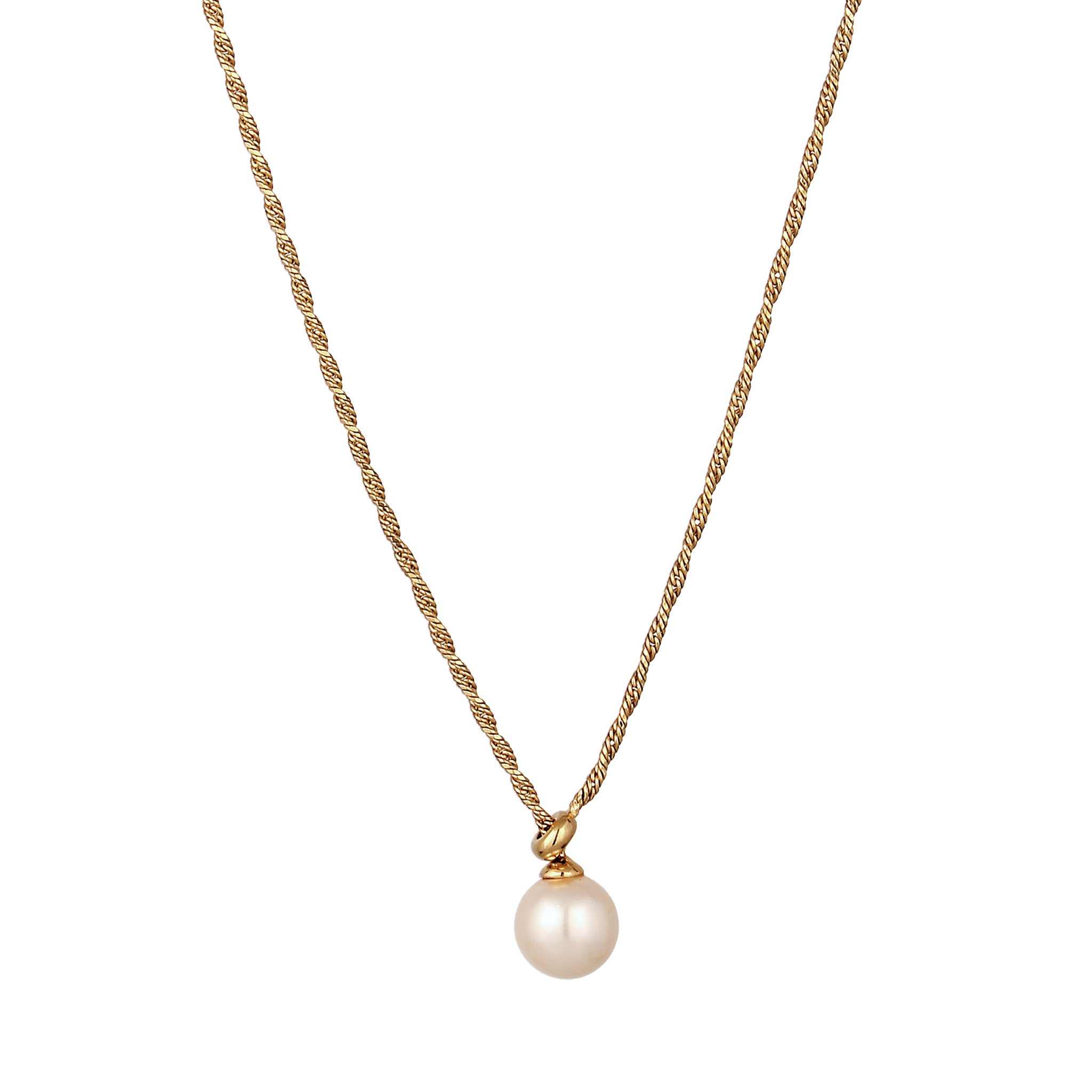 Gold - Elli | Y-Halskette | Mit Perle von Swarovski® (Weiß) | 925 Sterling Silber vergoldet
