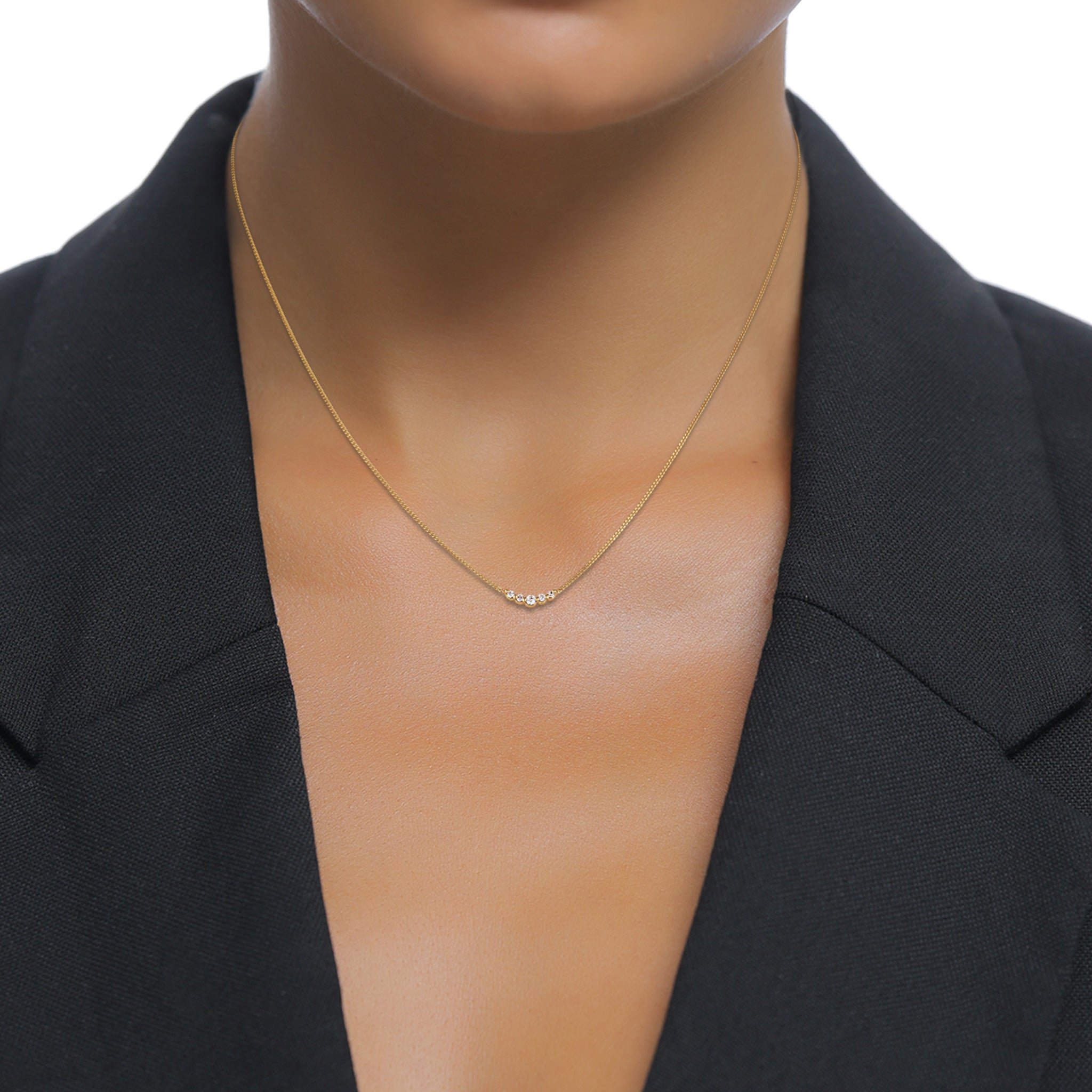 Gold - Elli DIAMONDS | Halskette | Diamanten (Weiß, 0.09 ct) | 585 Gelbgold