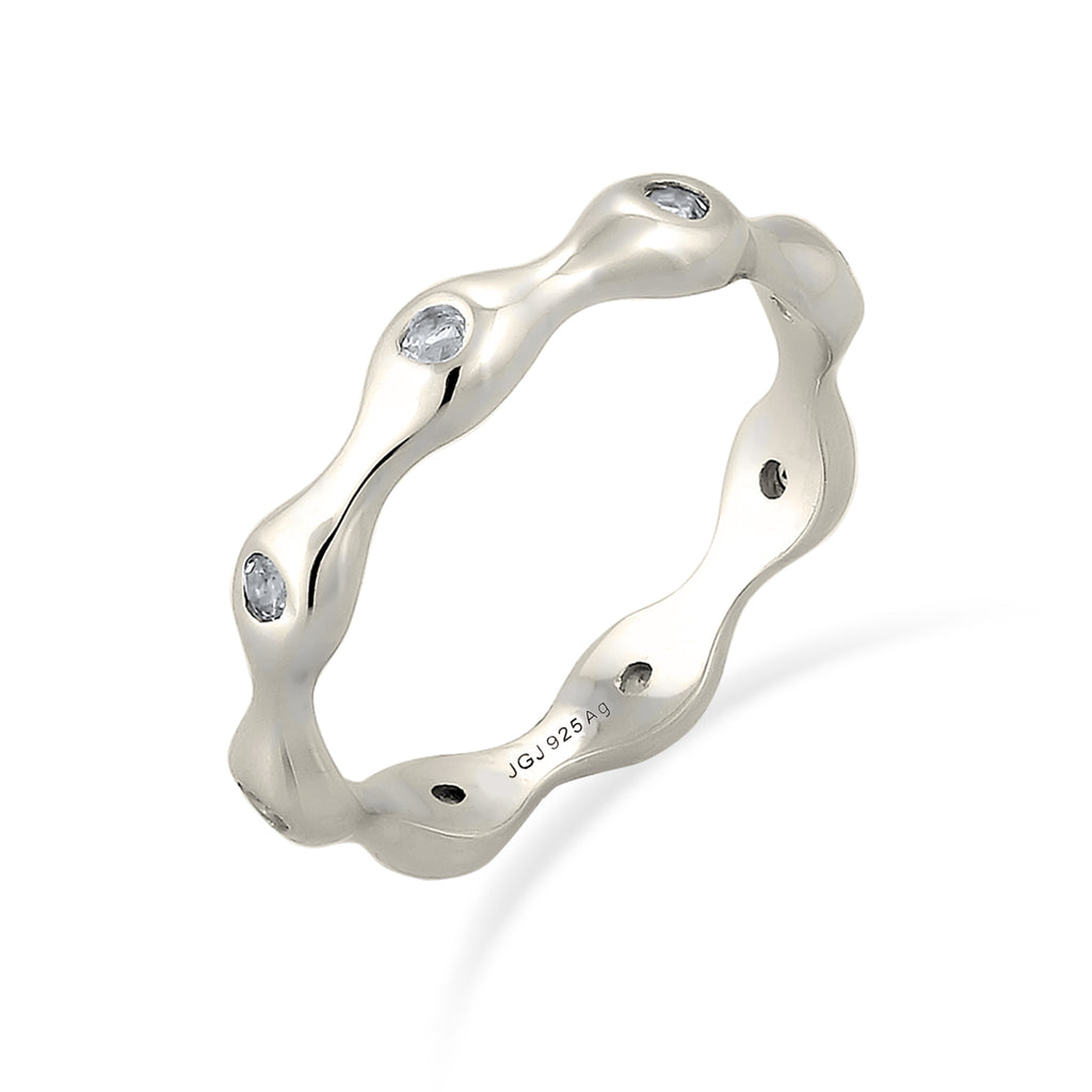 Silber - Elli PREMIUM | Stapelring | Topas (Weiß) | 925 Sterling Silber