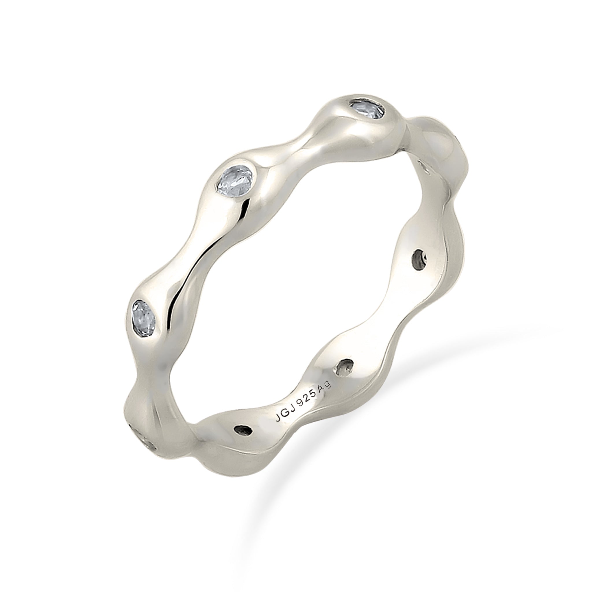 Silber - Elli PREMIUM | Stapelring | Topas (Weiß) | 925 Sterling Silber