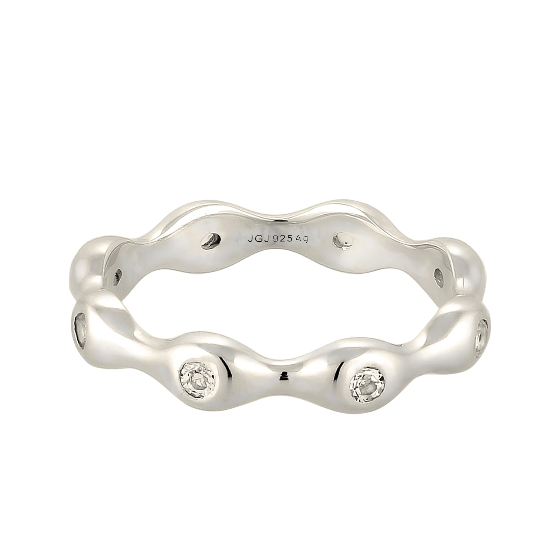 Silber - Elli PREMIUM | Stapelring | Topas (Weiß) | 925 Sterling Silber