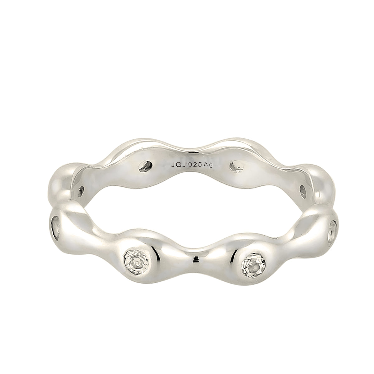 Silber - Elli PREMIUM | Stapelring | Topas (Weiß) | 925 Sterling Silber