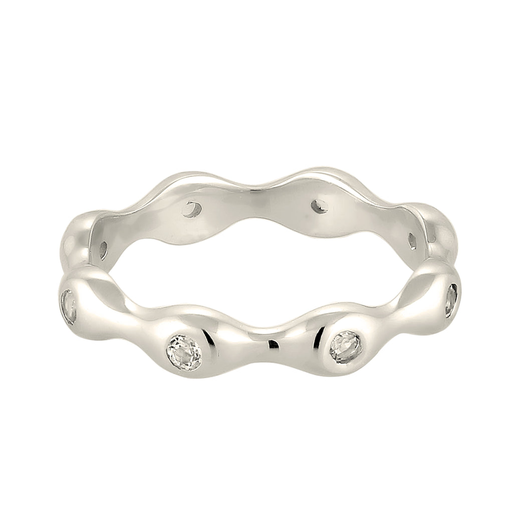 Silber - Elli PREMIUM | Stapelring | Topas (Weiß) | 925 Sterling Silber