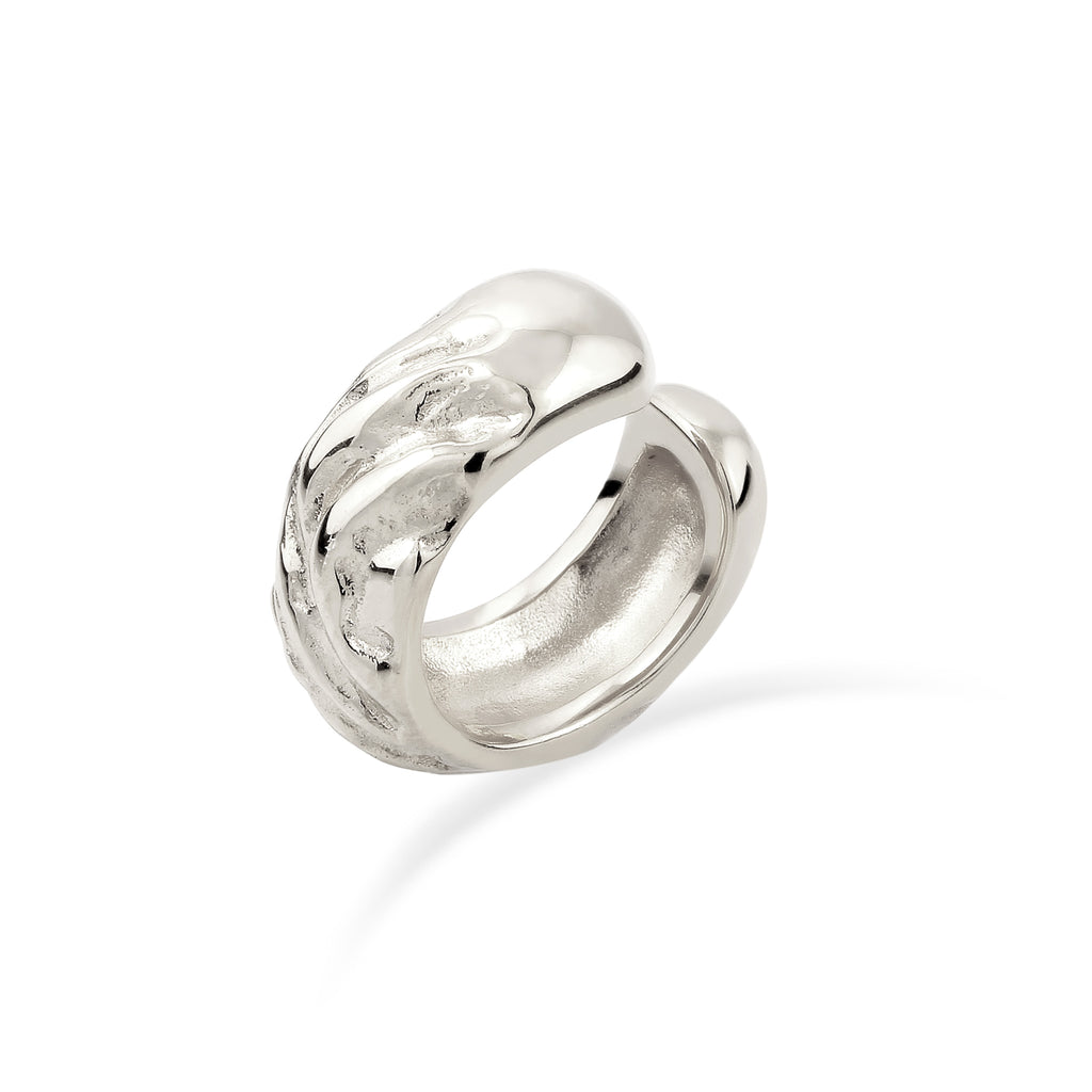 Silber - Elli | Single Earcuff Strukturiert | 925 Sterling Silber