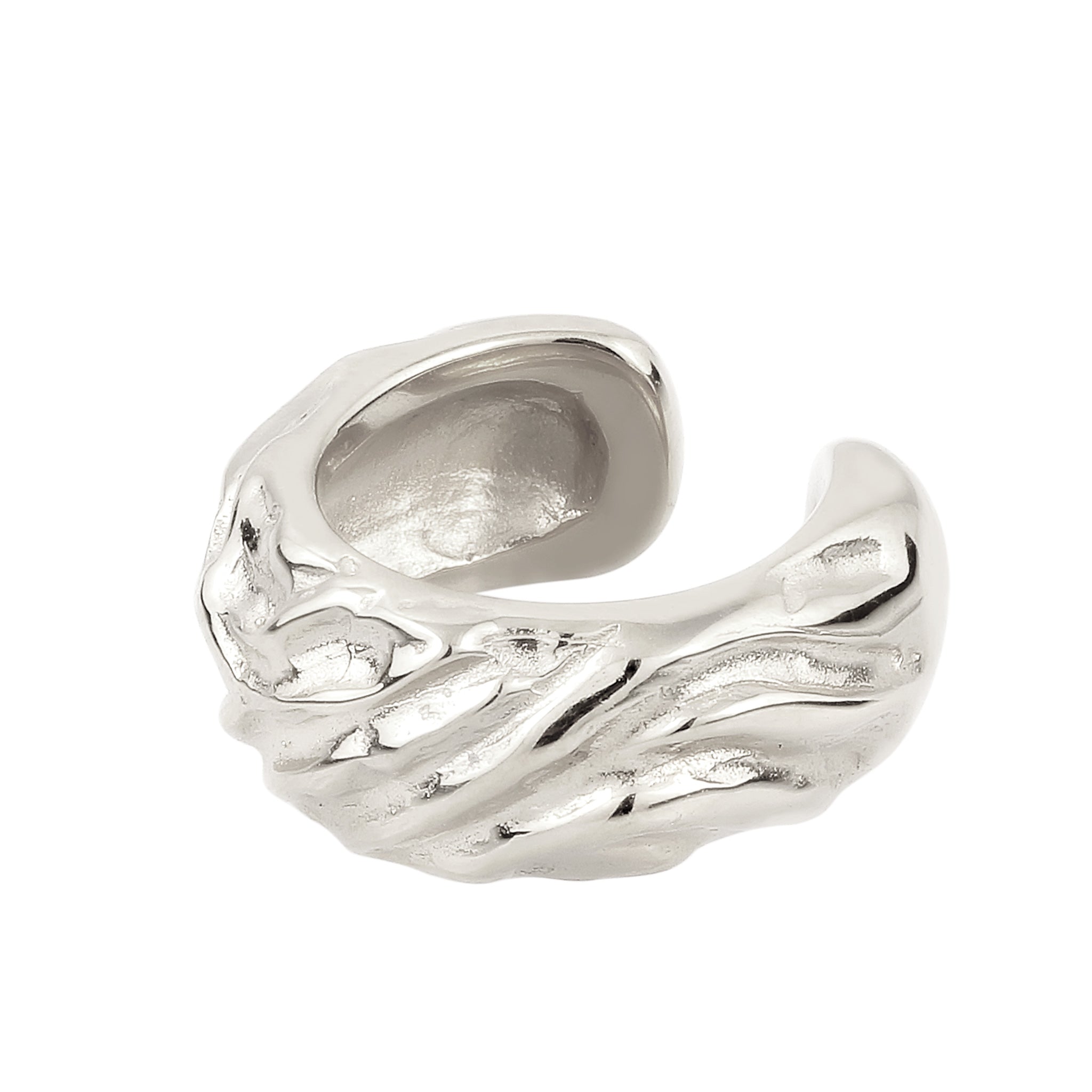 Silber - Elli | Single Earcuff Strukturiert | 925 Sterling Silber