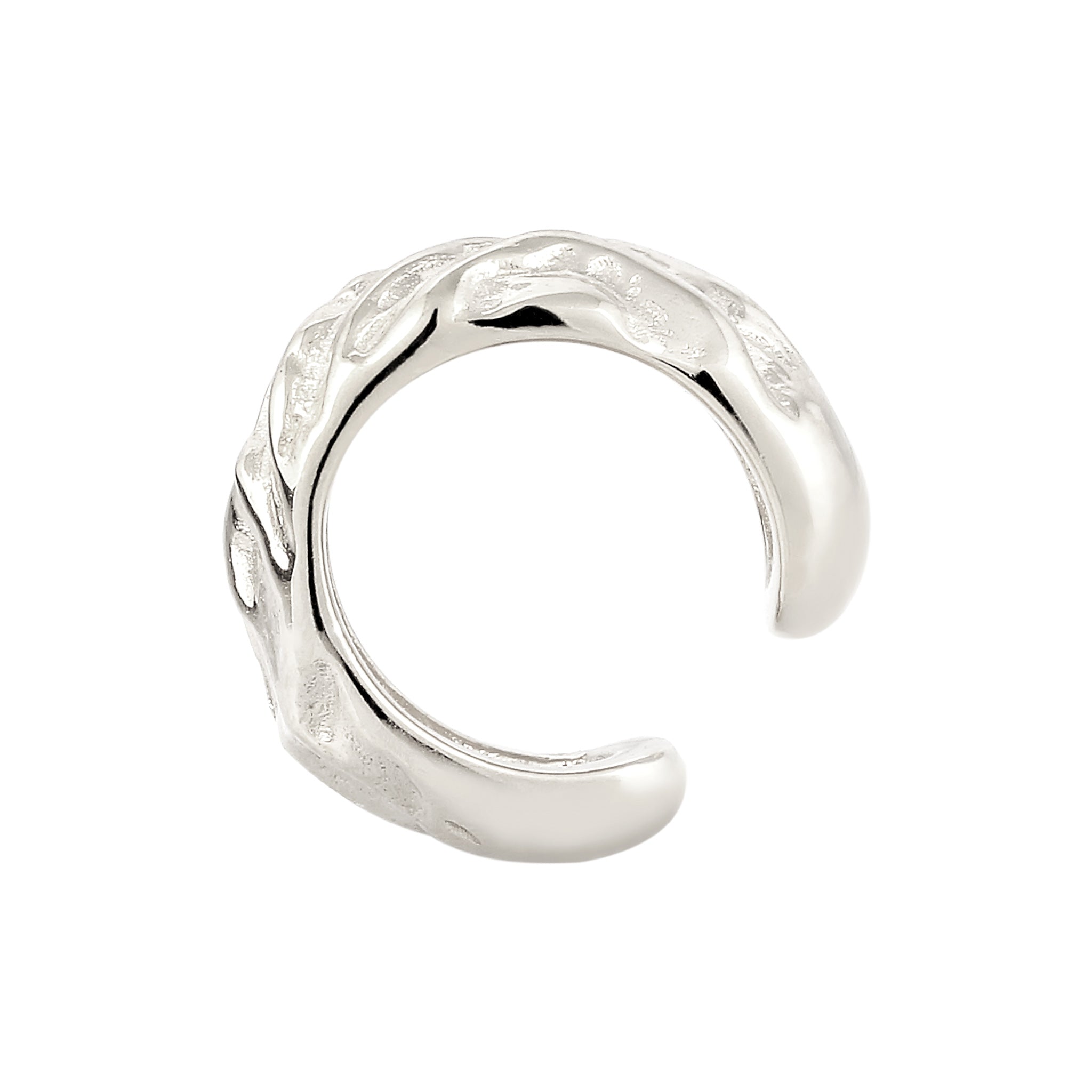 Silber - Elli | Single Earcuff Strukturiert | 925 Sterling Silber