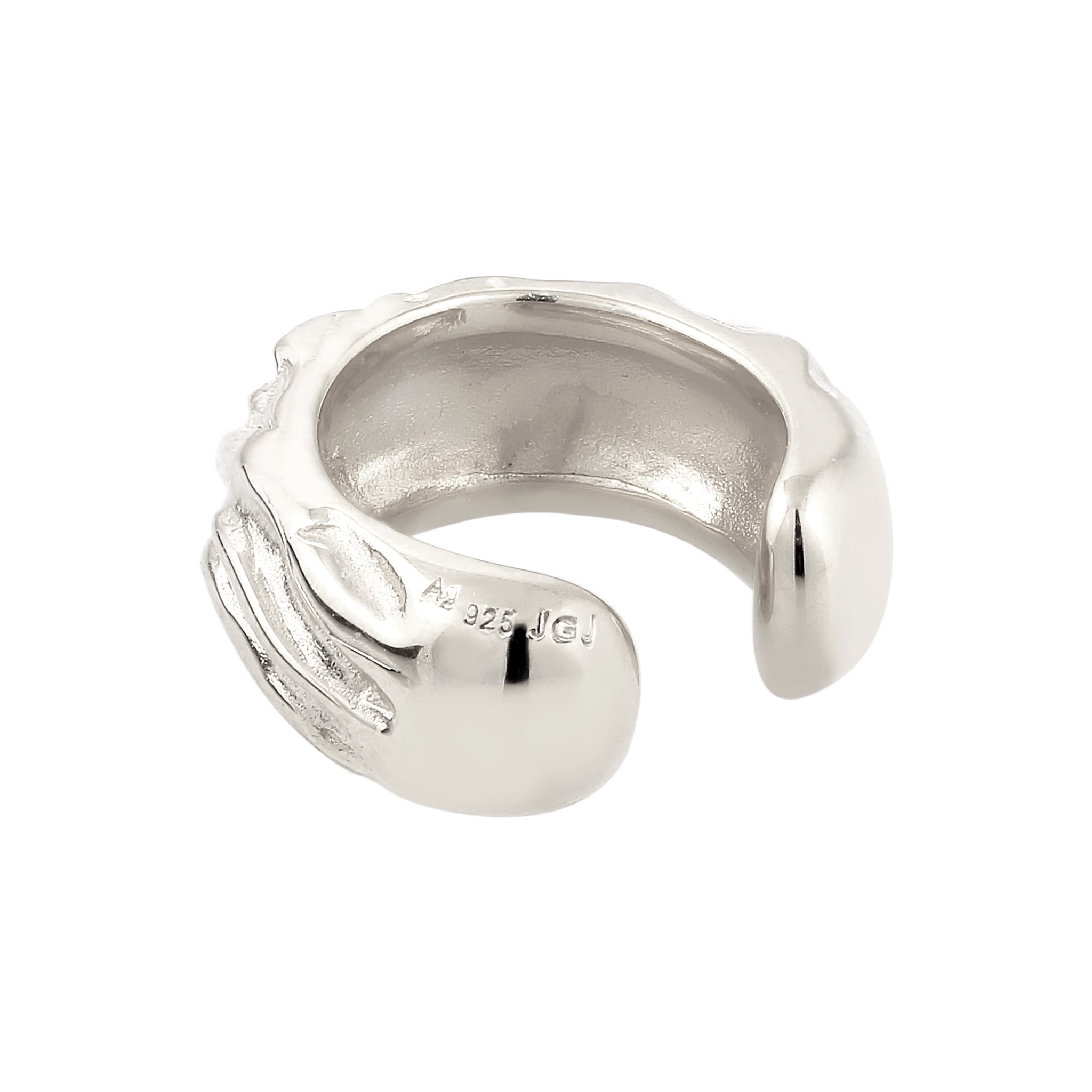 Silber - Elli | Single Earcuff Strukturiert | 925 Sterling Silber