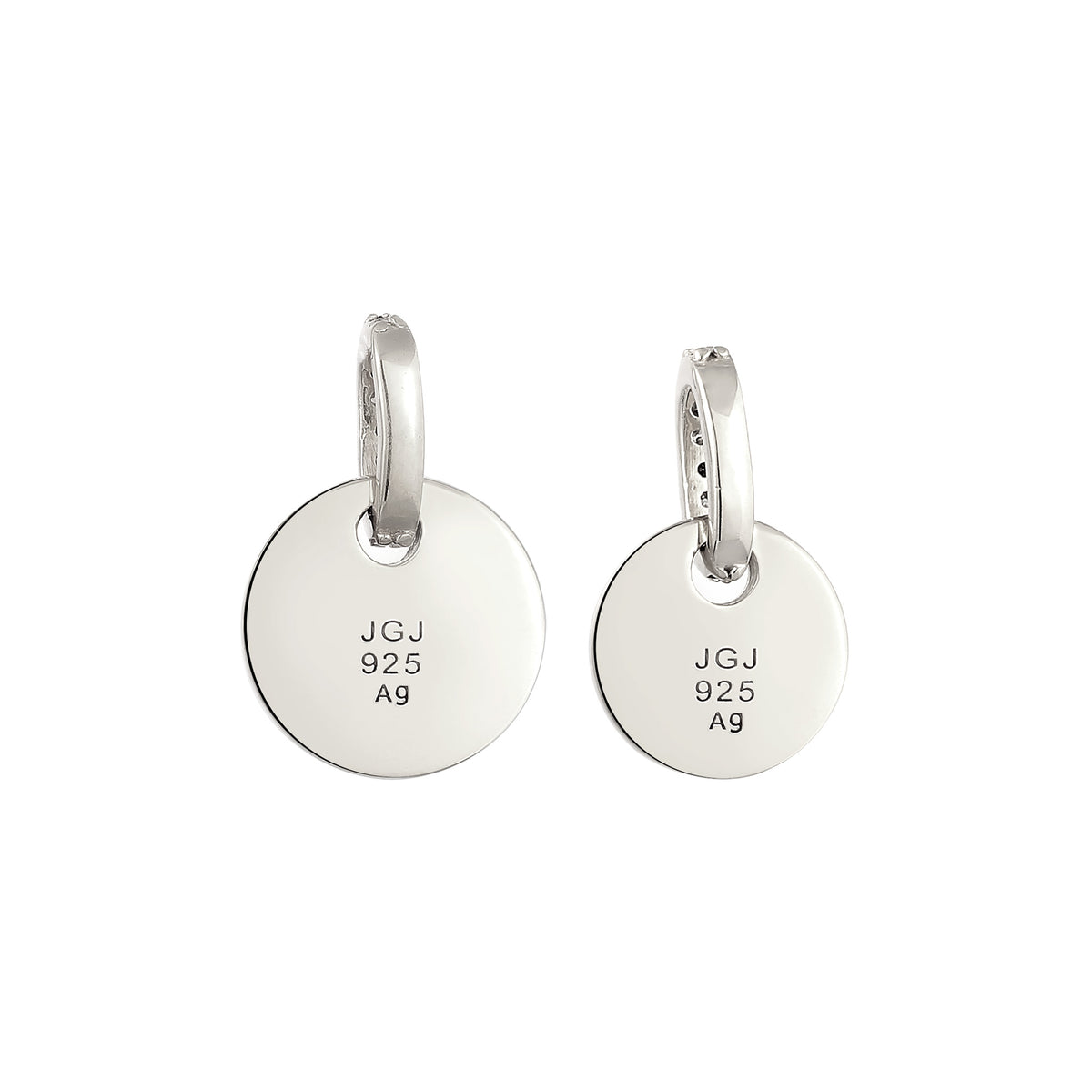 Silber - Elli | Anhänger Set Plättchen | Zirkonia (Weiß) | 925 Sterling Silber