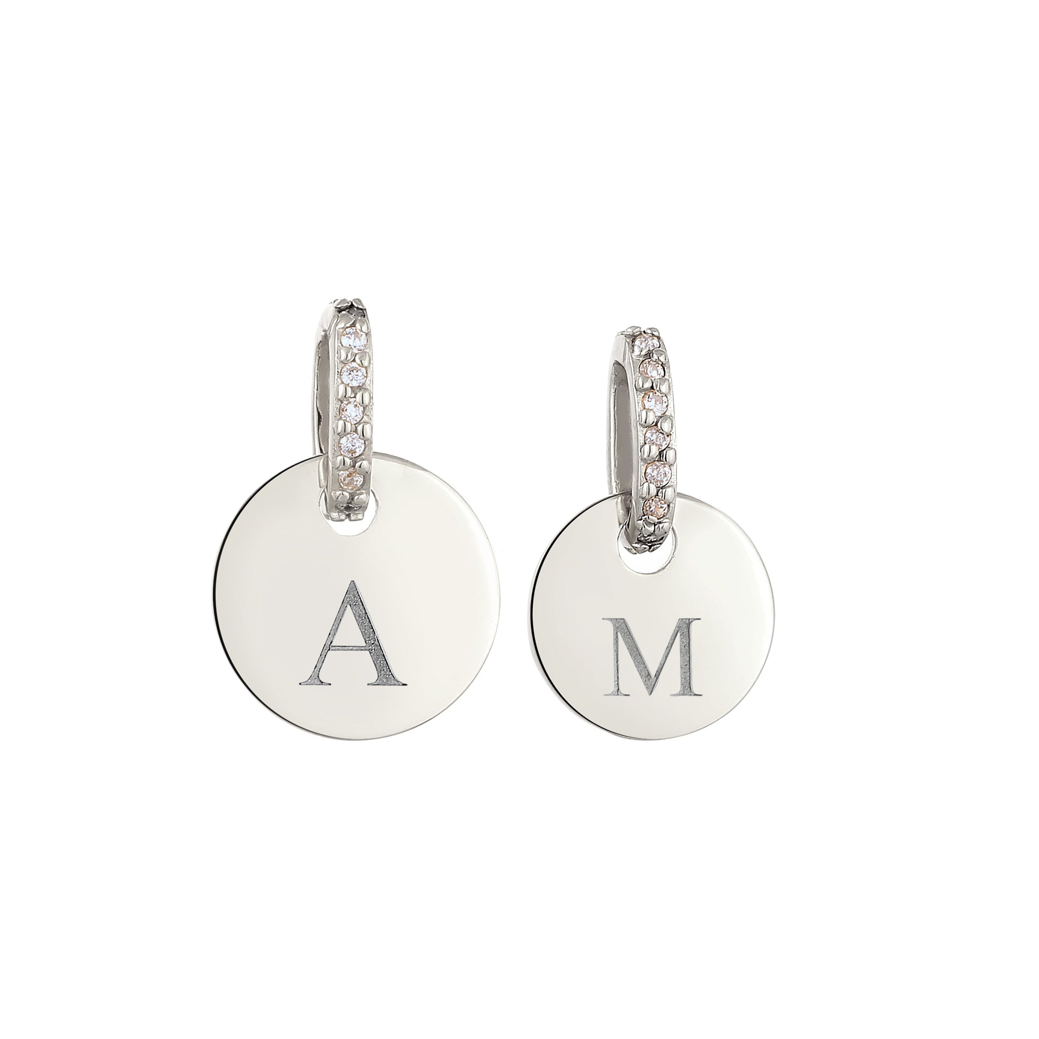 Silber - Elli | Anhänger Set Plättchen | Zirkonia (Weiß) | 925 Sterling Silber