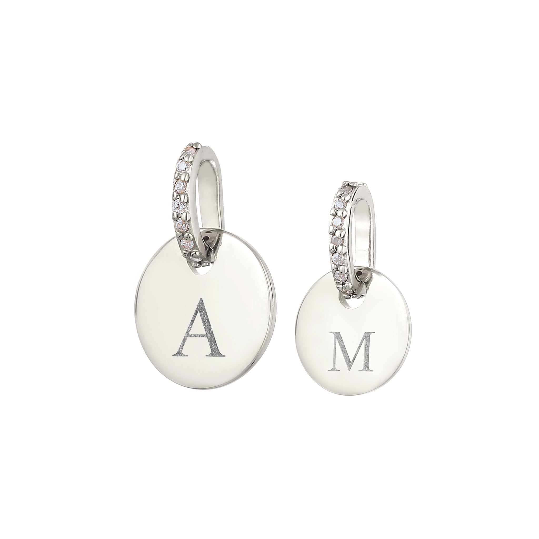 Silber - Elli | Anhänger Set Plättchen | Zirkonia (Weiß) | 925 Sterling Silber