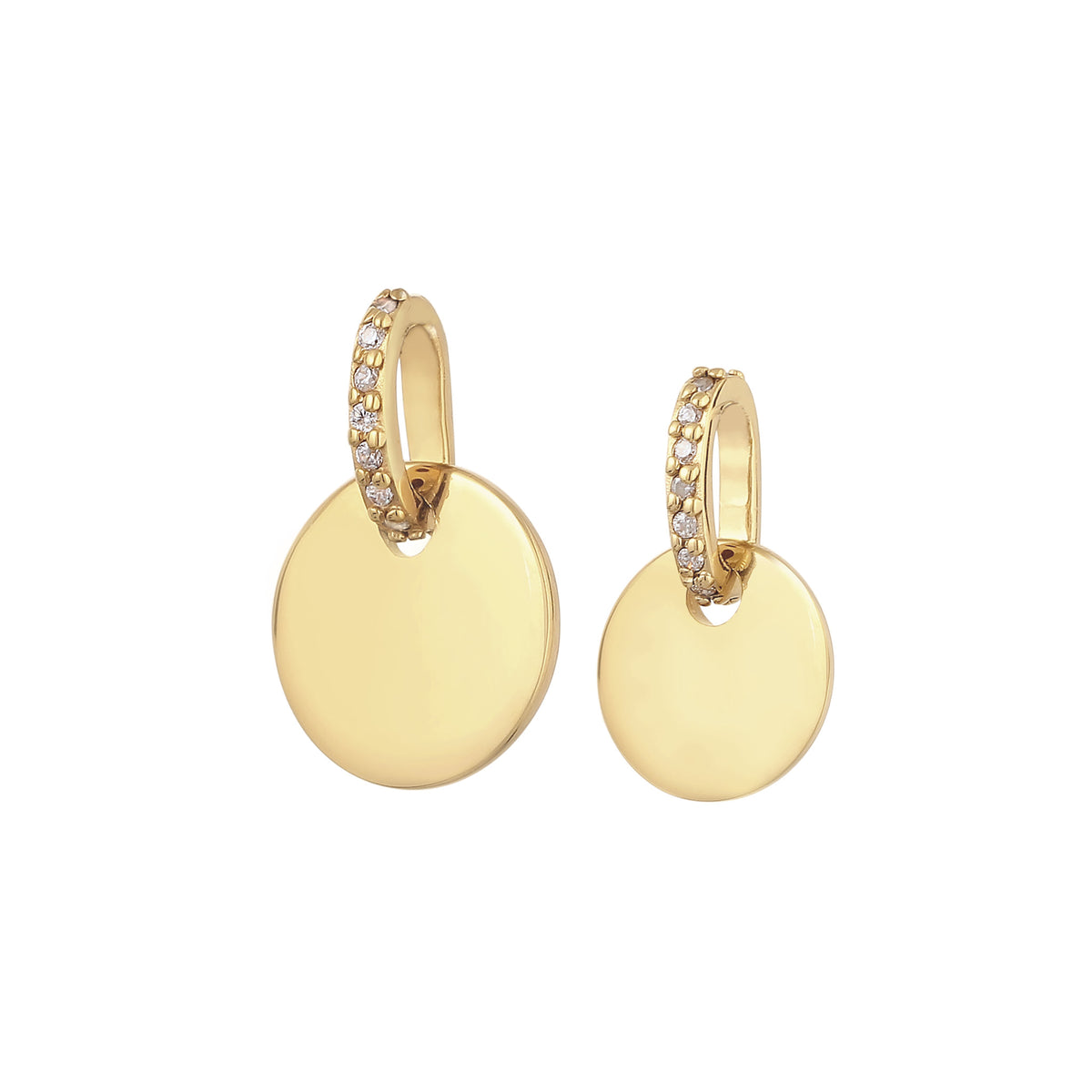 Gold - Elli | Anhänger Set Plättchen | Zirkonia (Weiß) | 925 Sterling Silber vergoldet