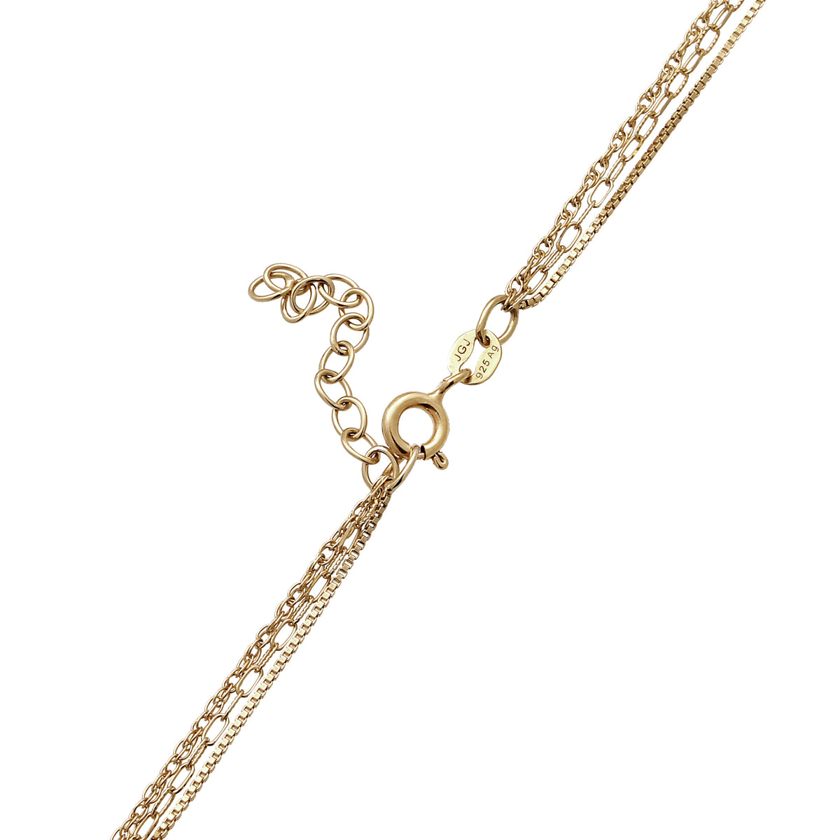 Gold - Elli | Layer-Halskette | Plättchen | 925 Sterling Silber vergoldet