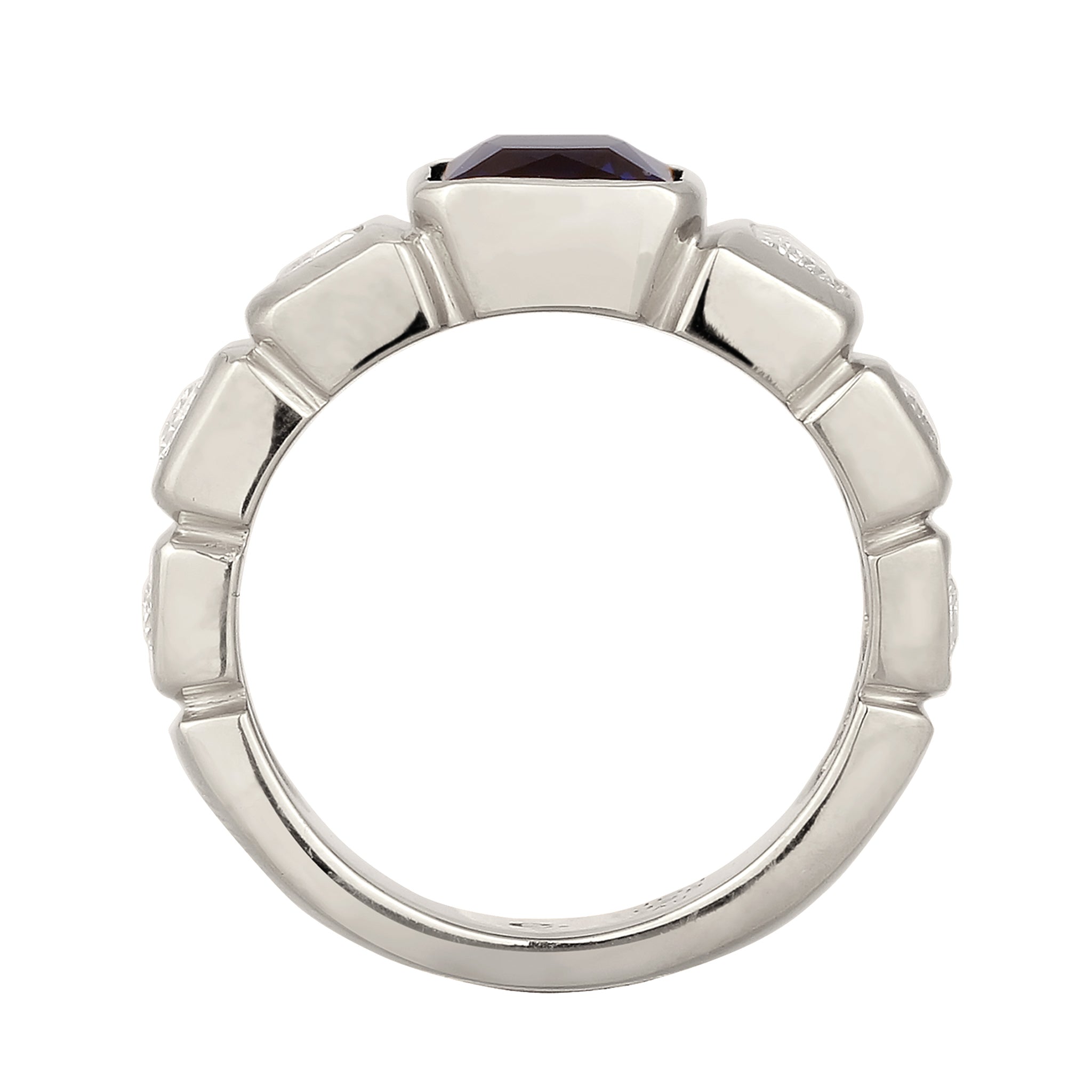 Silber - Elli PREMIUM | Bandring | Saphir (Dunkelblau) & Topas (Weiß) | 925 Sterling Silber