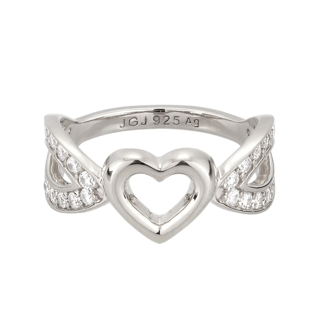 Silber - Elli | Ring Herz | Zirkonia (Weiß) | 925 Sterling Silber