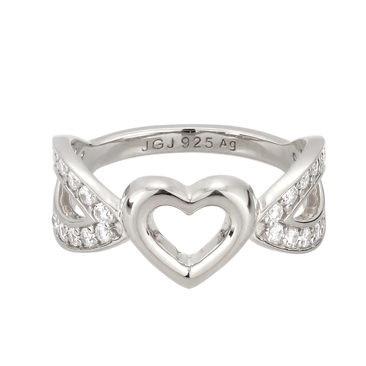 Silber - Elli | Ring Herz | Zirkonia (Weiß) | 925 Sterling Silber