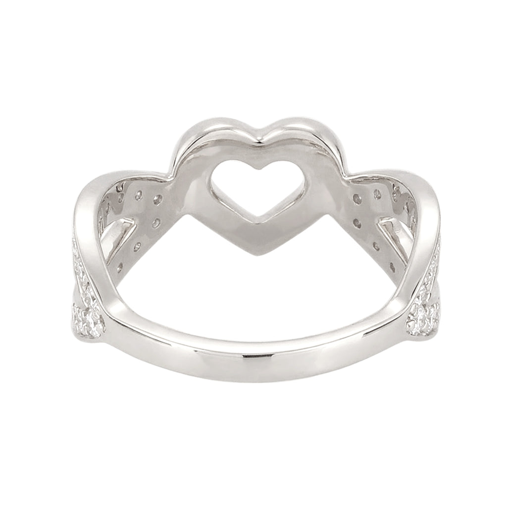 Silber - Elli | Ring Herz | Zirkonia (Weiß) | 925 Sterling Silber