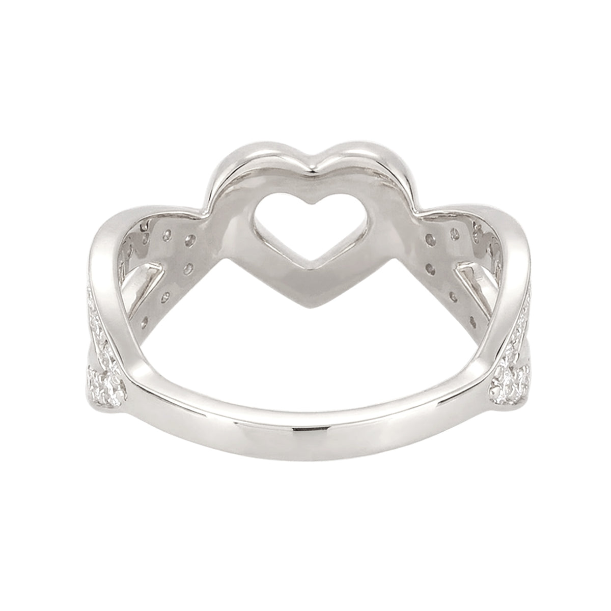 Silber - Elli | Ring Herz | Zirkonia (Weiß) | 925 Sterling Silber