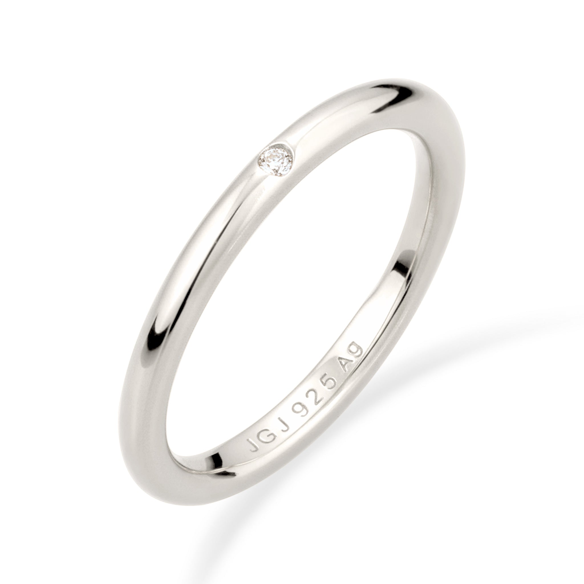 Silber - Elli | Stapelring | Mit Kristalle von Swarovski® (Weiß) | 925 Sterling Silber