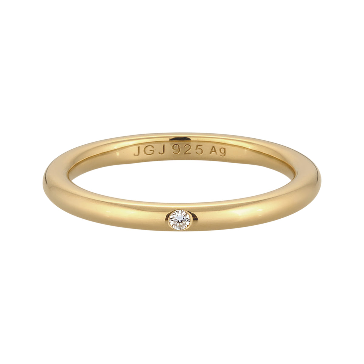 Gold - Elli | Stapelring | Mit Kristalle von Swarovski® (Weiß) | 925 Sterling Silber vergoldet