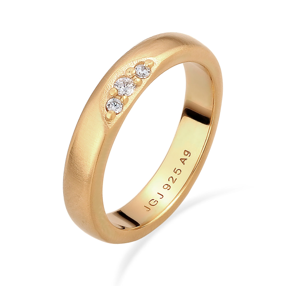 Gold - Elli DIAMONDS | Verlobungsring | Laborgezüchtete Diamanten (Weiß, 0.075 ct) | 925 Sterling Silber vergoldet