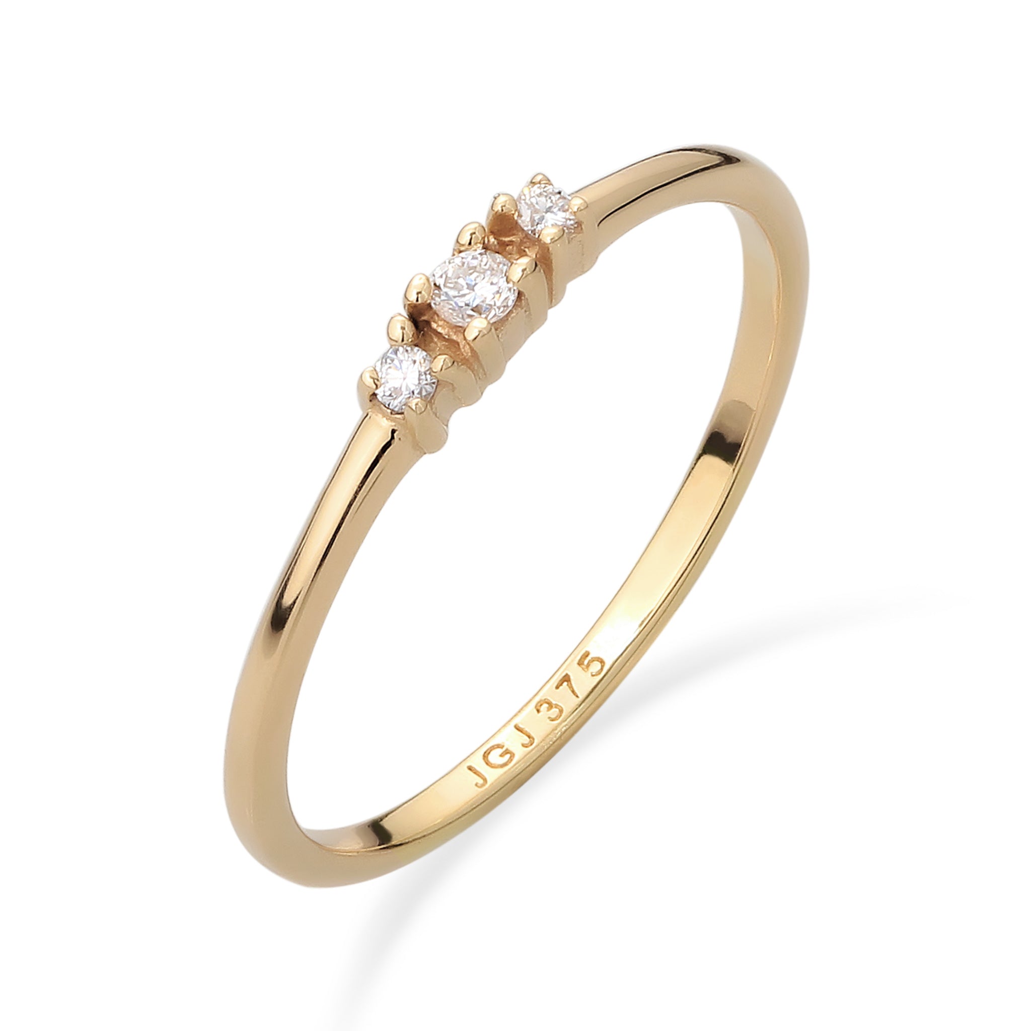 Gold - Elli DIAMONDS | Verlobungsring | Laborgezüchtete Diamanten (Weiß, 0.075 ct) | 375 Gelbgold