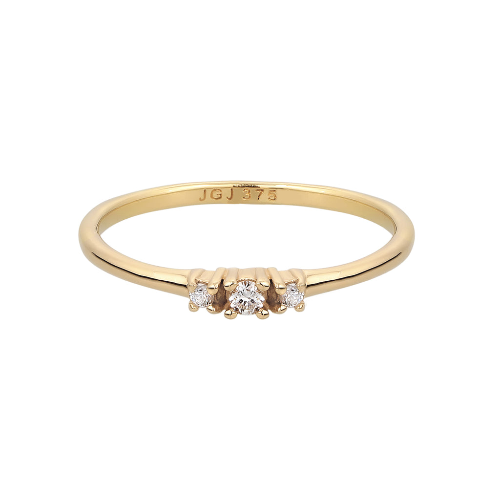 Gold - Elli DIAMONDS | Verlobungsring | Laborgezüchtete Diamanten (Weiß, 0.075 ct) | 375 Gelbgold