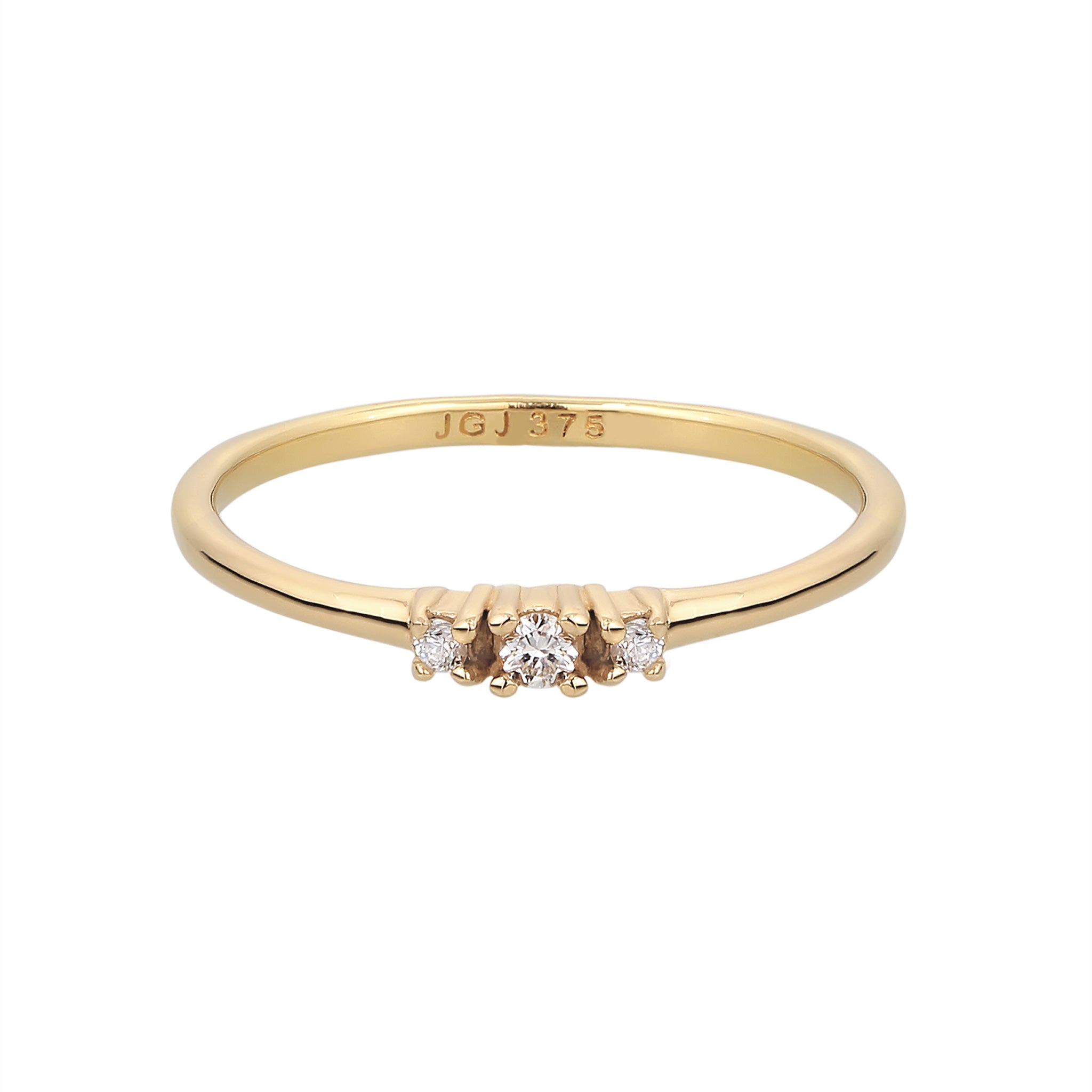 Gold - Elli DIAMONDS | Verlobungsring | Laborgezüchtete Diamanten (Weiß, 0.075 ct) | 375 Gelbgold