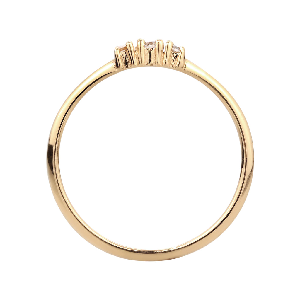 Gold - Elli DIAMONDS | Verlobungsring | Laborgezüchtete Diamanten (Weiß, 0.075 ct) | 375 Gelbgold