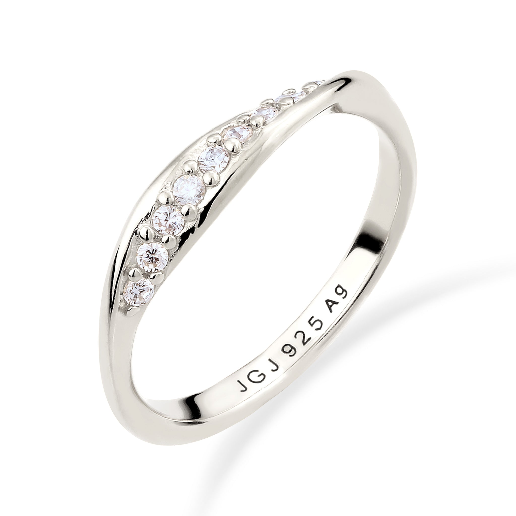 Silber - Elli DIAMONDS | Stapelring | Laborgezüchtete Diamanten (Weiß, 0.18 ct) | 925 Sterling Silber