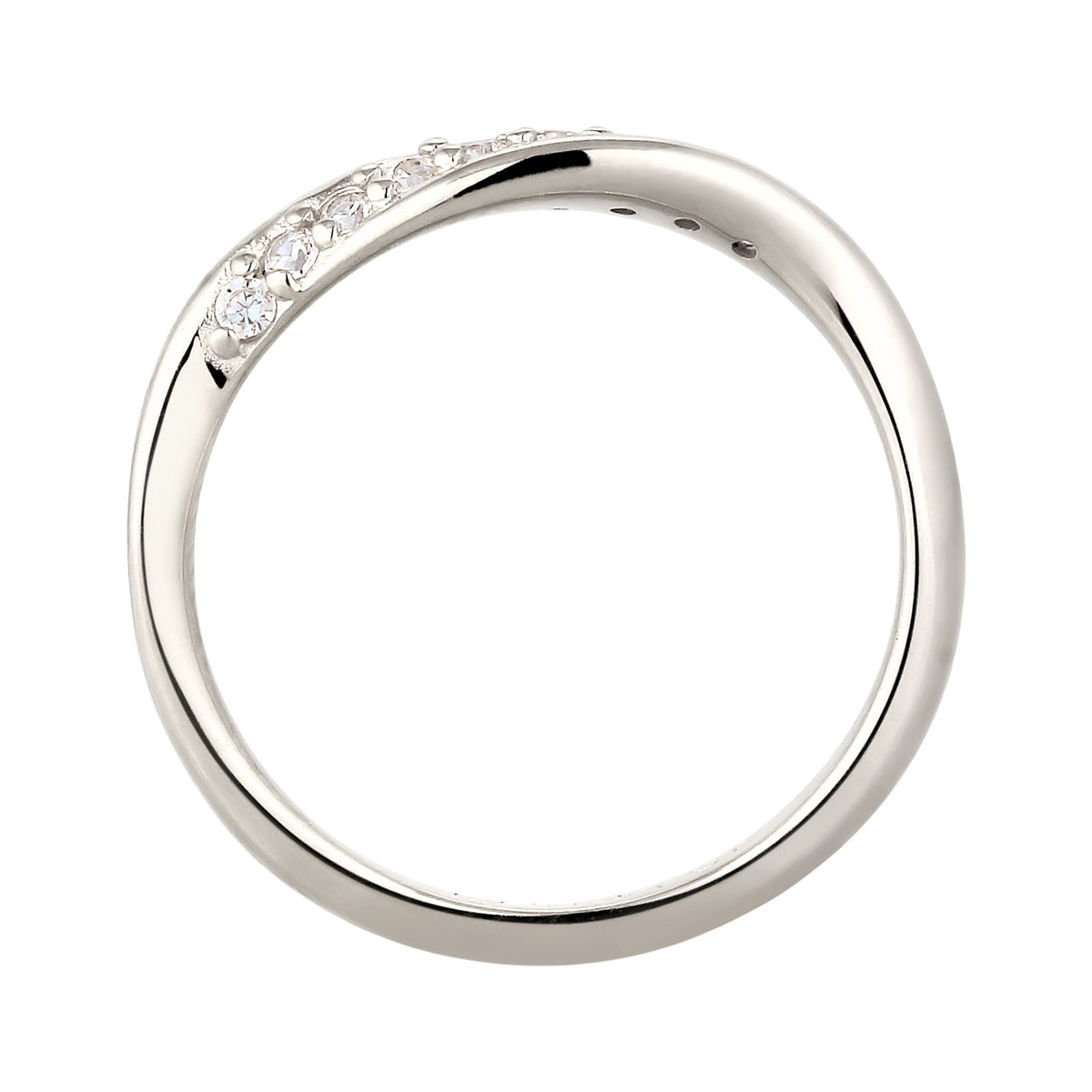 Silber - Elli DIAMONDS | Stapelring | Laborgezüchtete Diamanten (Weiß, 0.18 ct) | 925 Sterling Silber