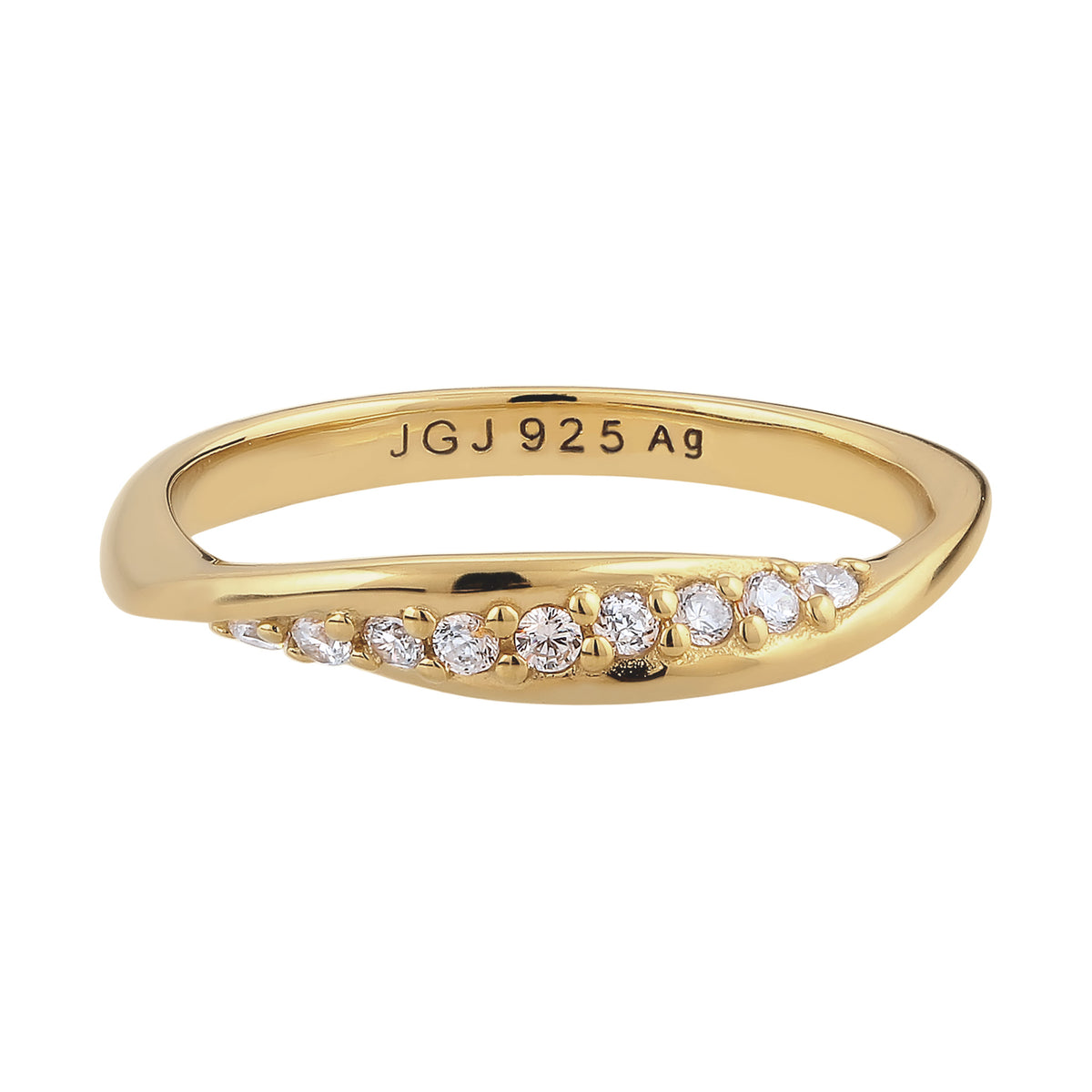 Gold - Elli DIAMONDS | Stapelring | Laborgezüchtete Diamanten (Weiß, 0.18 ct) | 925 Sterling Silber Vermeil