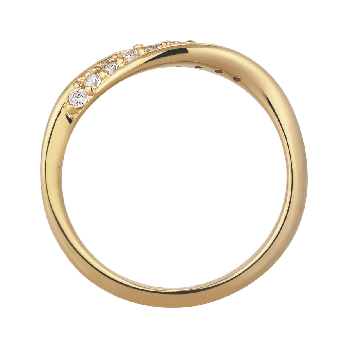 Gold - Elli DIAMONDS | Stapelring | Laborgezüchtete Diamanten (Weiß, 0.18 ct) | 925 Sterling Silber Vermeil