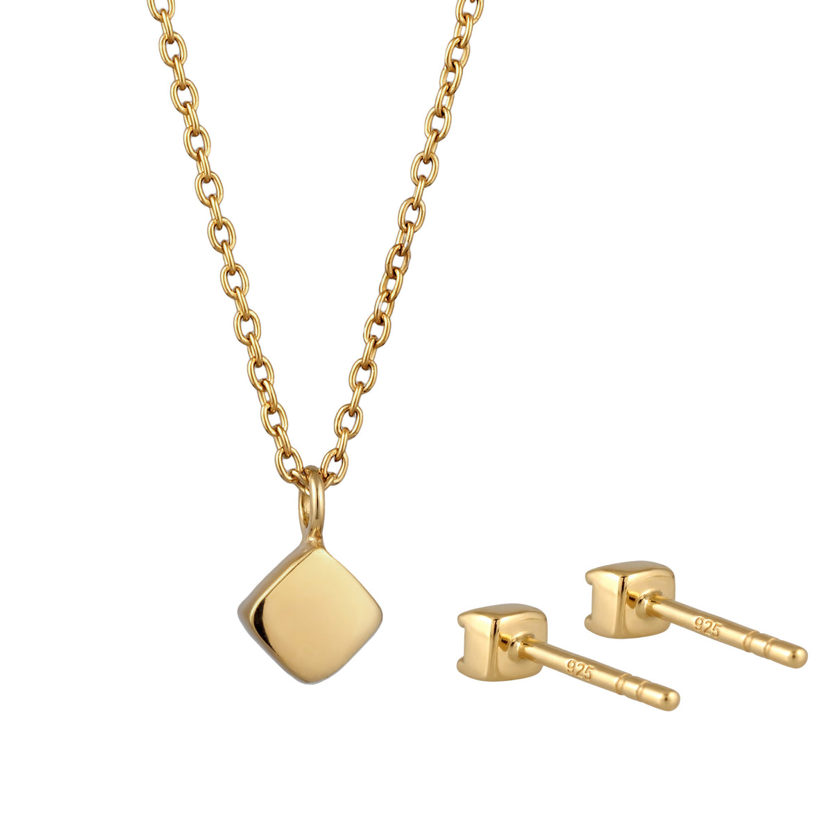Gold - Elli | Schmuckset | Mit Kristallen von Swarovski® (Weiß) | 925 Sterling Silber vergoldet