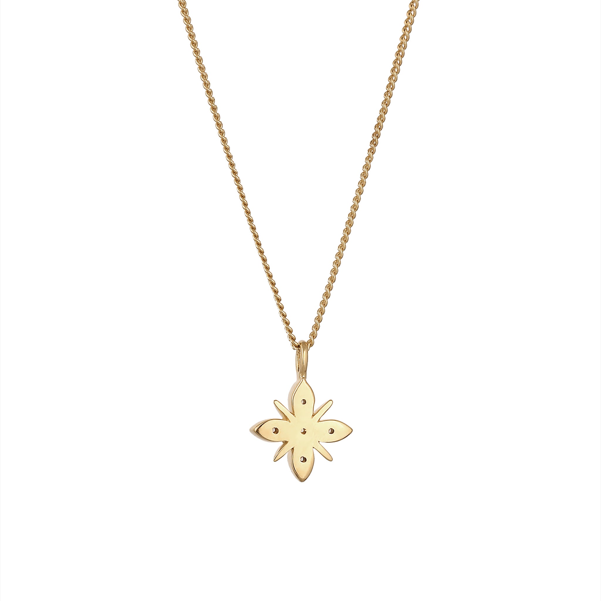 Gold - Elli DIAMONDS | Halskette Schneeflocke | Mondstein & Lab Grown Diamant (Weiß, 0.015 ct) | 925 Sterling Silber vergoldet